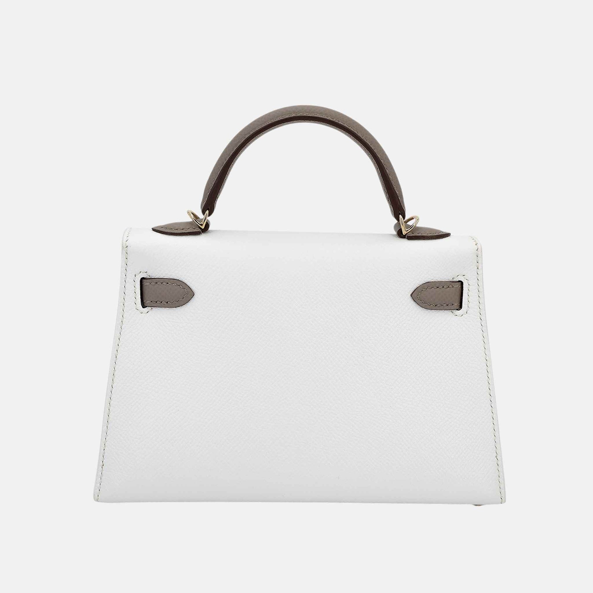 Mini Kelly II Epsom Gris Asphalte Hermes – Гарантія оригінальності – вид ззаду