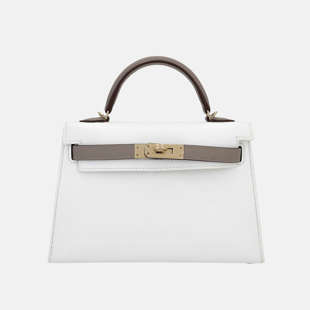 Mini Kelly II Epsom Gris Asphalte Hermes – Гарантія оригінальності – боковий вид