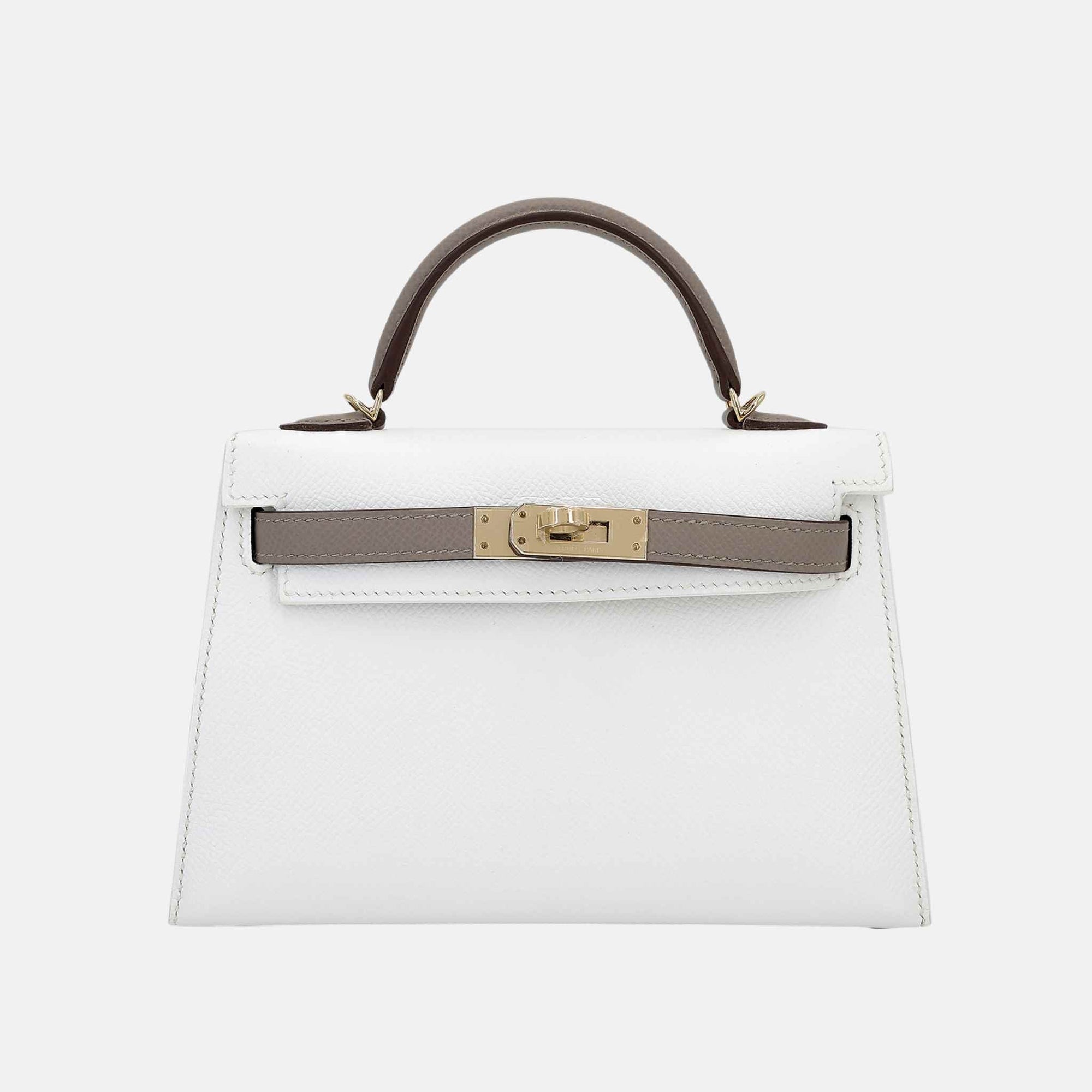 Mini Kelly II Epsom Gris Asphalte Hermes – Гарантія оригінальності – боковий вид