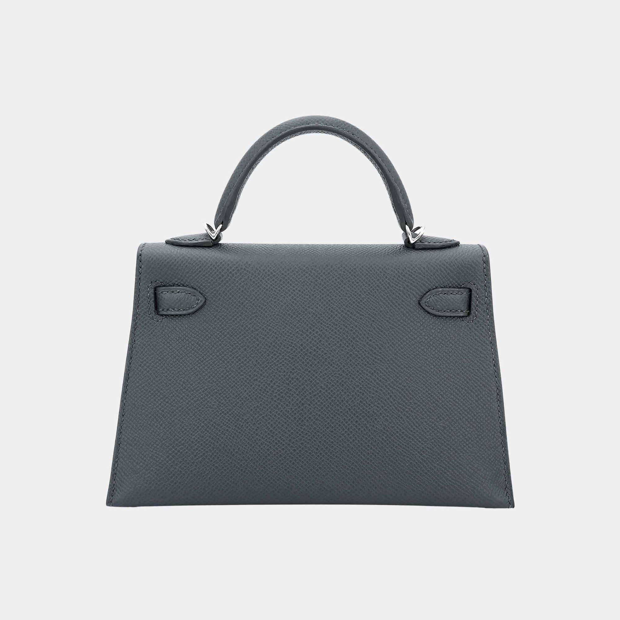 Оригінальна Mini Kelly II Epsom Vert Mangrove Elhw Hermes – вид ззаду