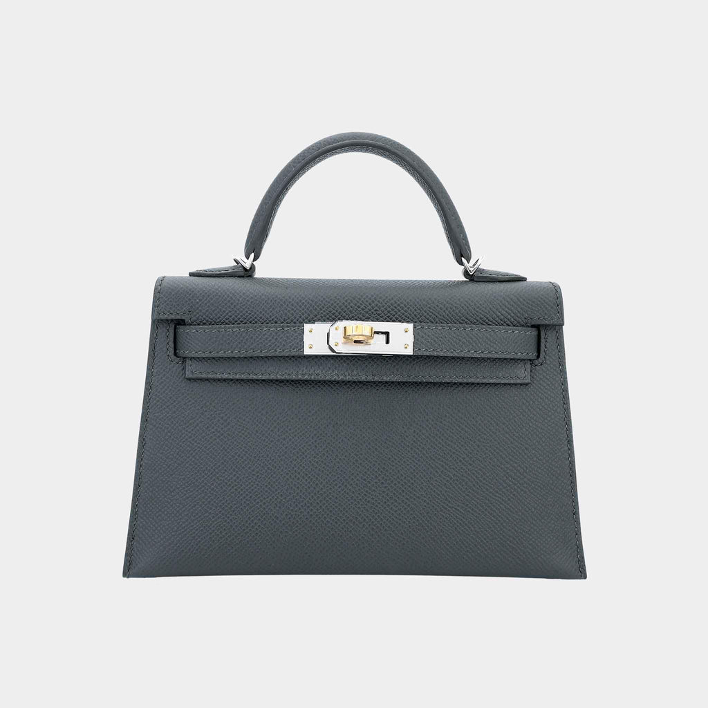 Оригінальна Mini Kelly II Epsom Vert Mangrove Elhw Hermes – боковий вид