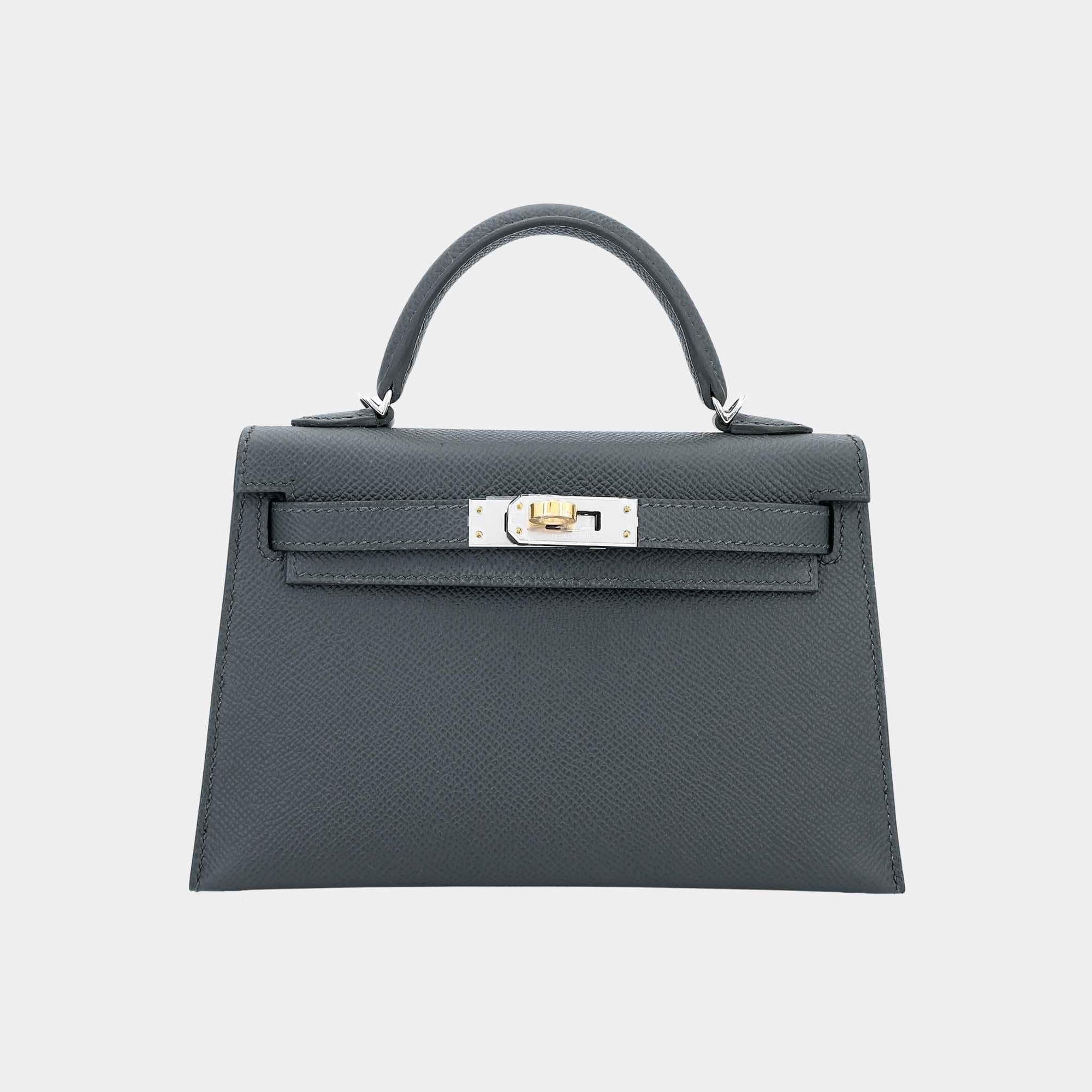 Оригінальна Mini Kelly II Epsom Vert Mangrove Elhw Hermes – боковий вид