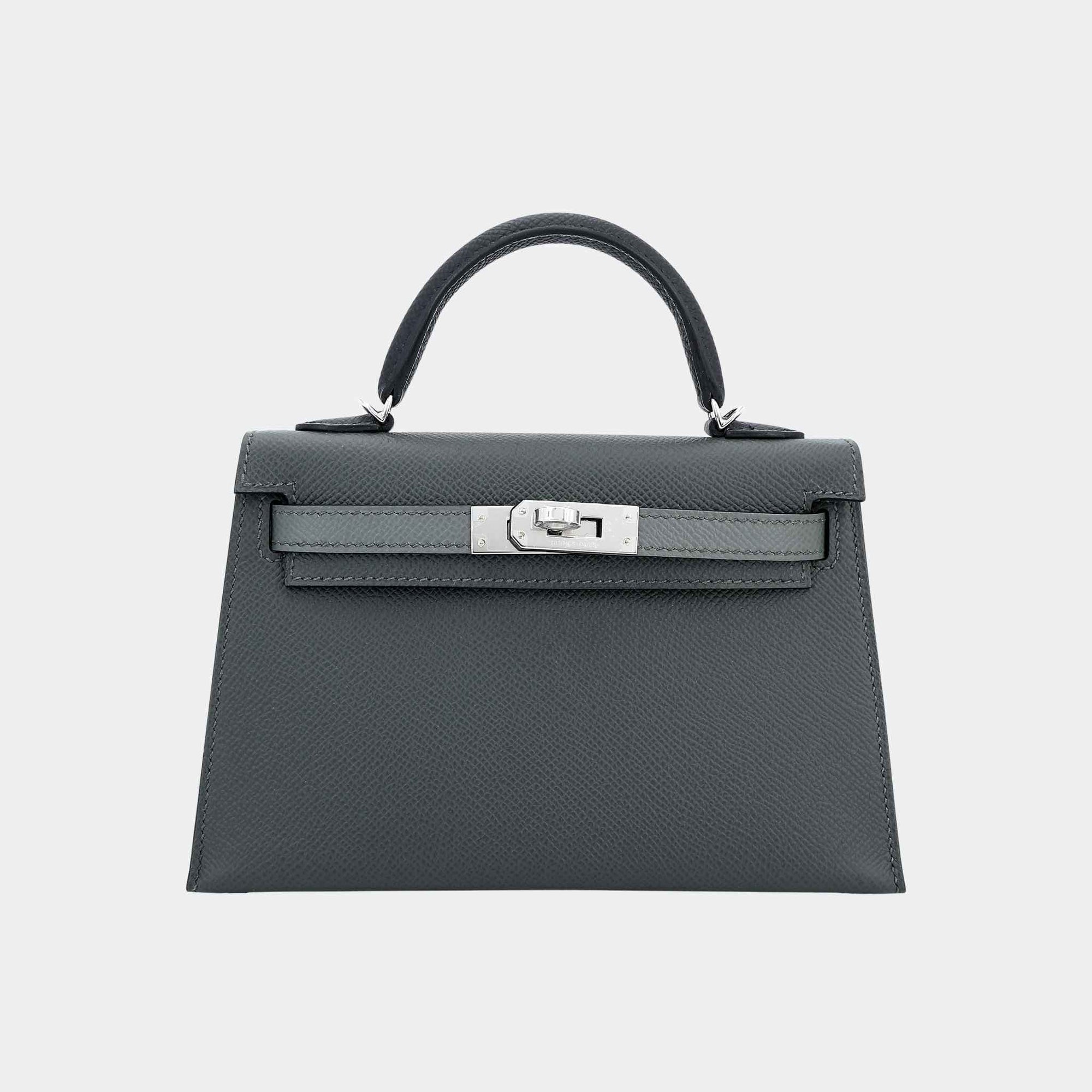 Mini Kelly II Epsom Vert Mangrove Hermes оригінал – Купити в Україні – боковий вид