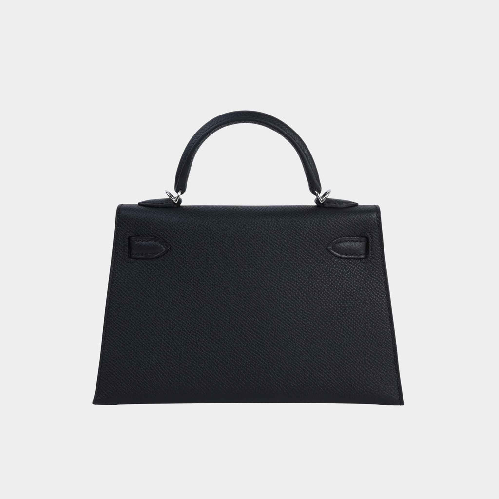 Mini Kelly II Hss Epsom Black Hermes – Гарантія оригінальності – вид ззаду