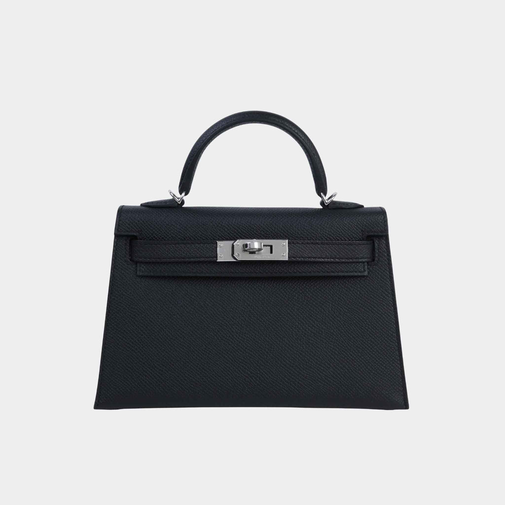 Mini Kelly II Hss Epsom Black Hermes – Гарантія оригінальності – боковий вид
