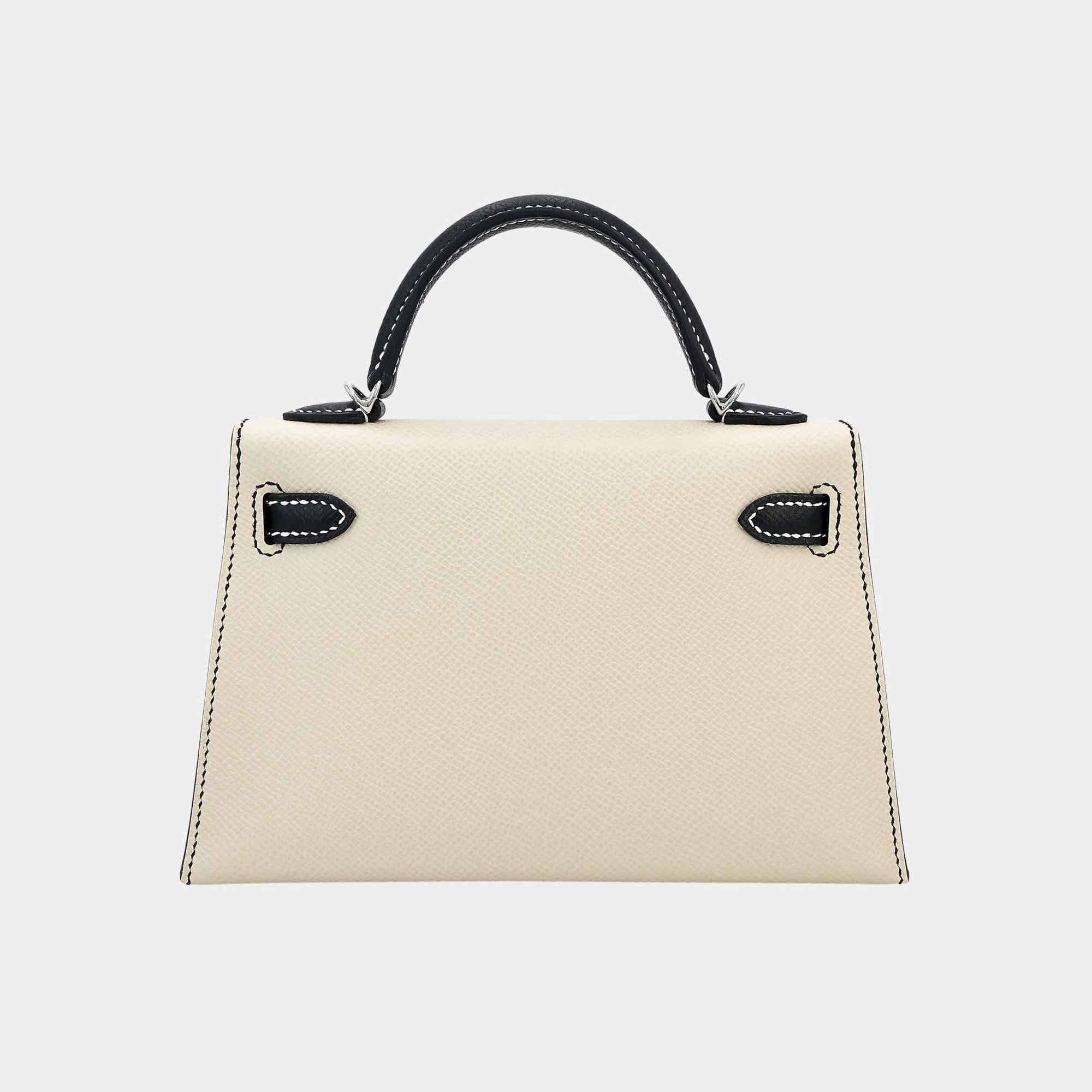Mini Kelly II Hss Epsom Nata Hermes – Гарантія оригінальності – вид ззаду