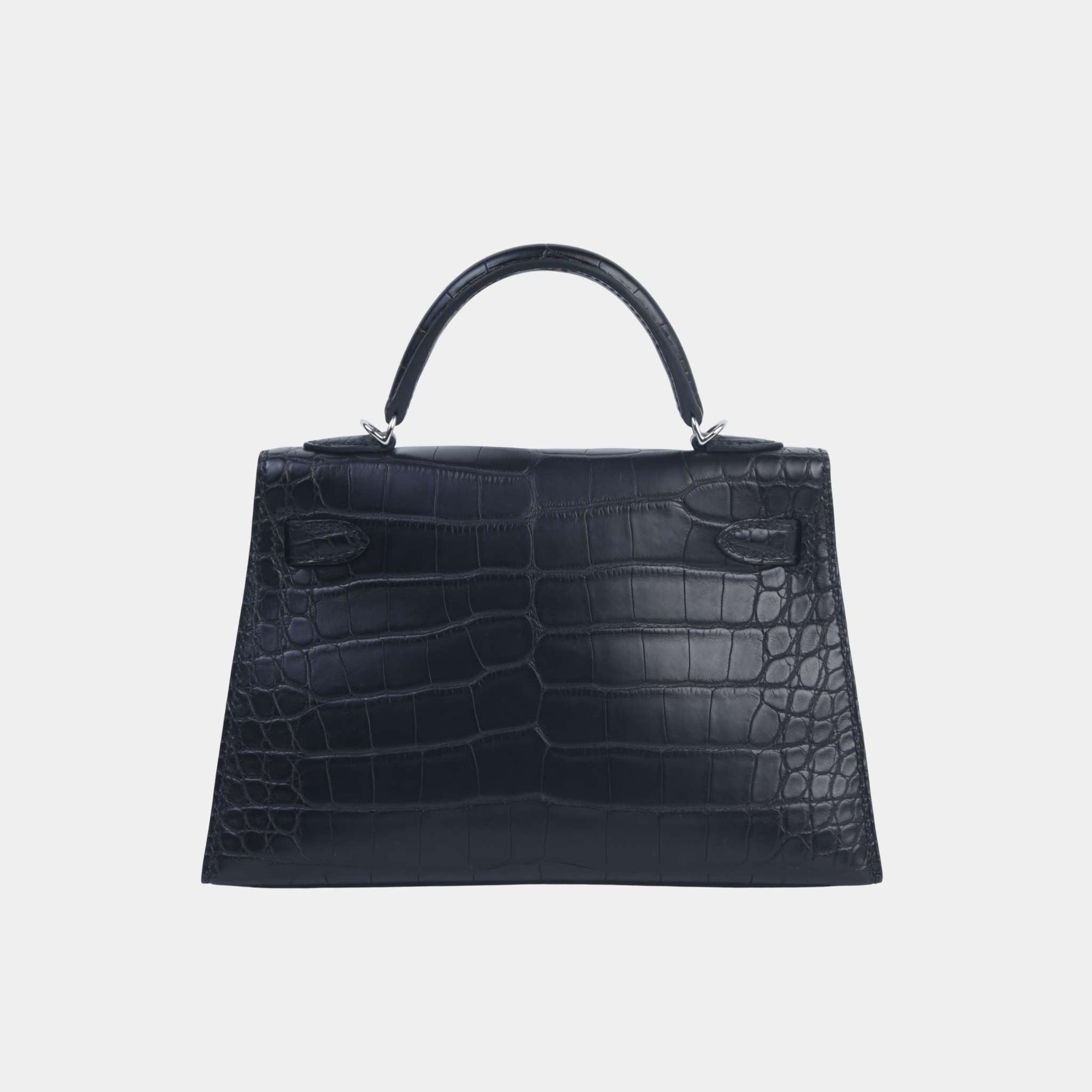 Оригінальна Mini Kelly II Matte Alligator Black Phw Hermes – вид ззаду