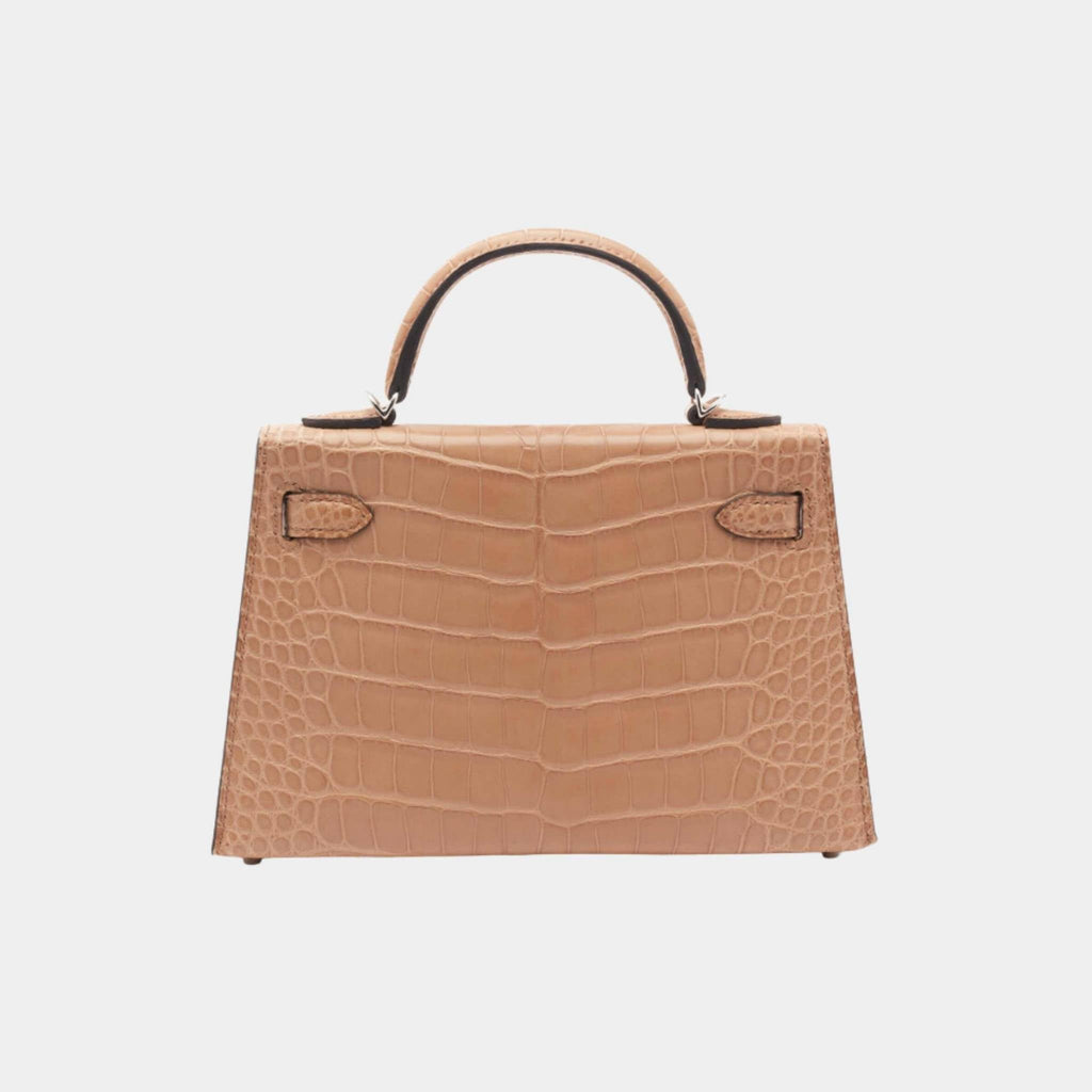 Оригінальна Mini Kelly II Matte Alligator Chai Phw Hermes – вид ззаду