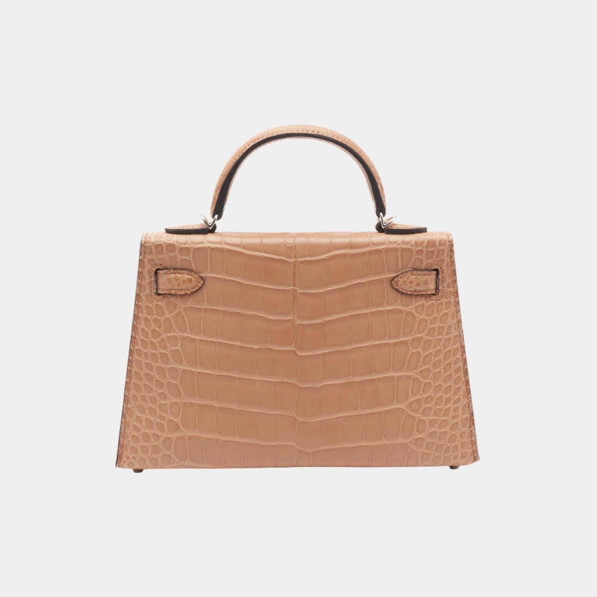 Оригінальна Mini Kelly II Matte Alligator Chai Phw Hermes – вид ззаду