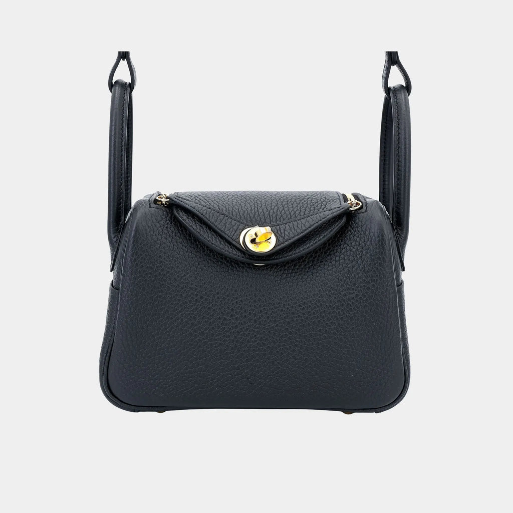 Оригінальна Mini Lindy II Clemence Black Ghw Hermes – боковий вид