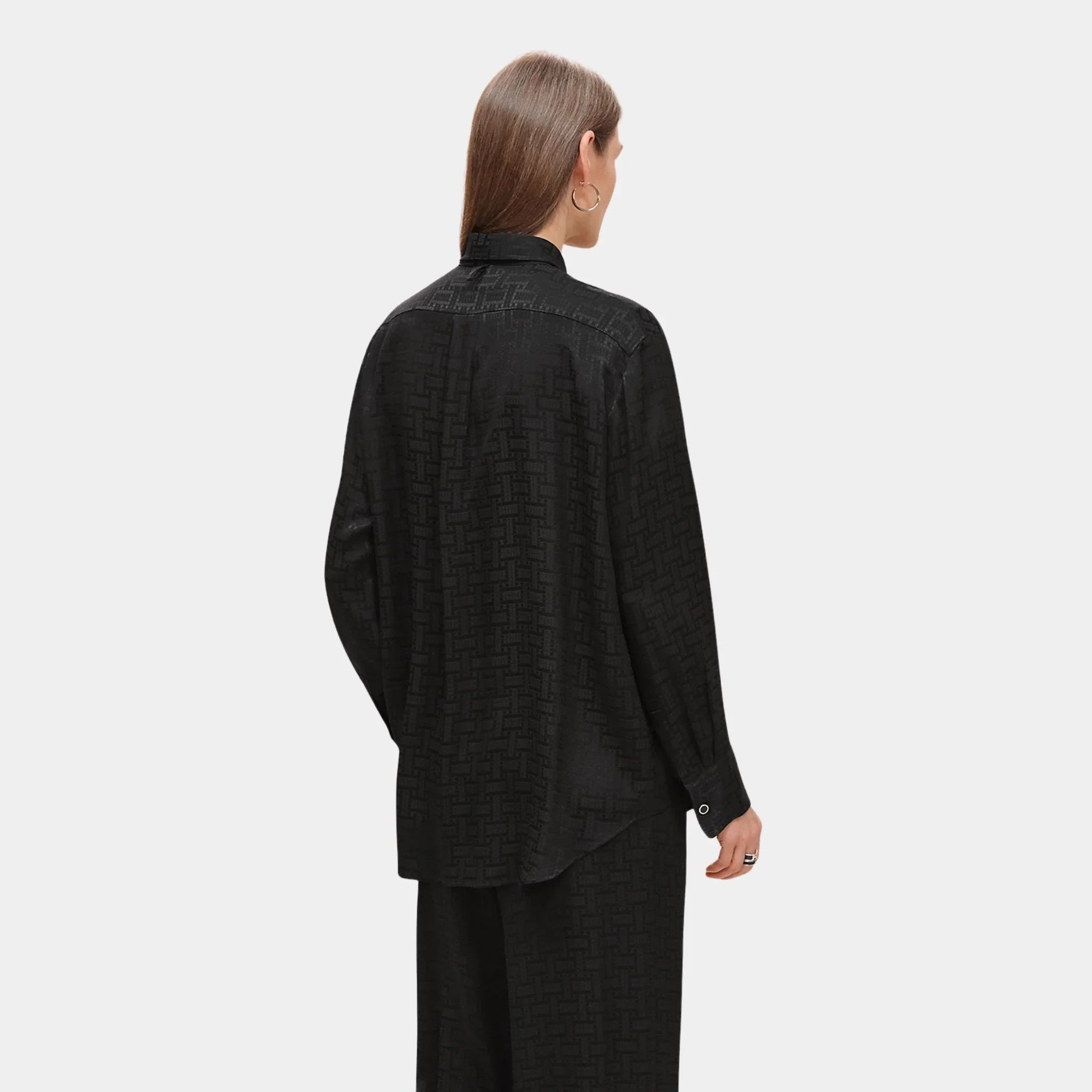 Оригінальна Mosaique Ascot Collar Shirt In Jacquard Silk Hermes – збільшений вид