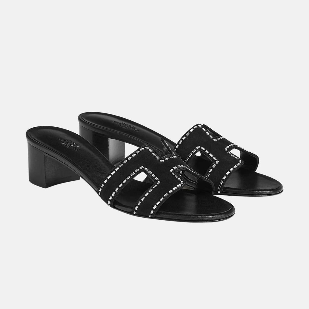 Oasis Black Suede Goatskin Rhinestone Hermes оригінал – Купити в Україні – боковий вид