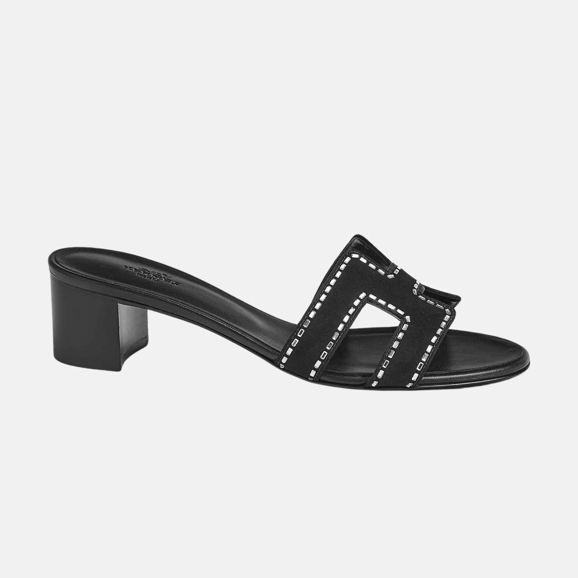 Oasis Black Suede Goatskin Rhinestone Hermes оригінал – Купити в Україні – вид ззаду