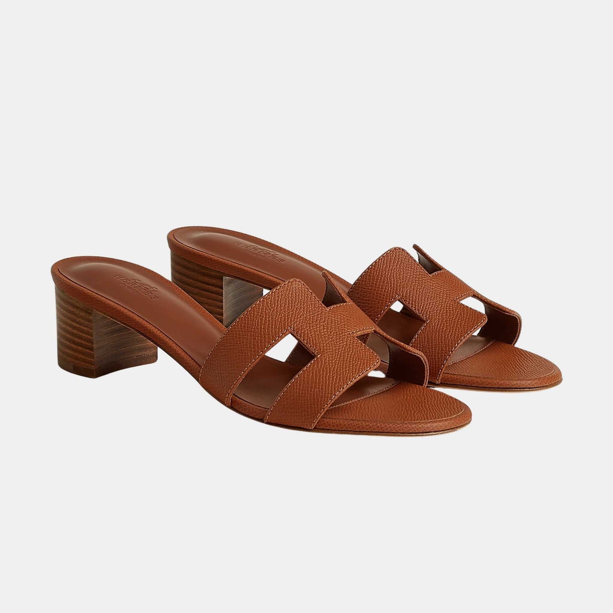 Oasis High Heel Sandals Epsom Heritage Calfskin Hermes – Гарантія оригінальності – збільшений вид