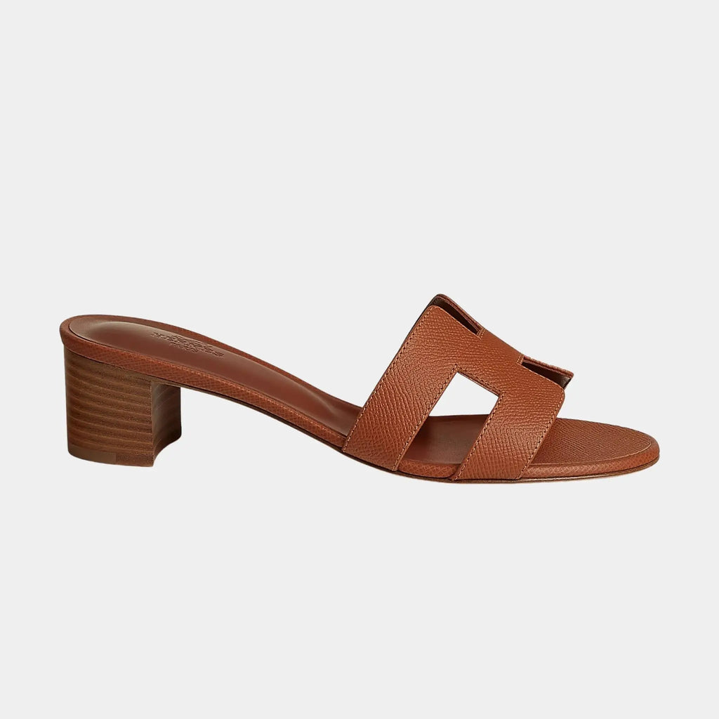 Oasis High Heel Sandals Epsom Heritage Calfskin Hermes – Гарантія оригінальності – вид ззаду