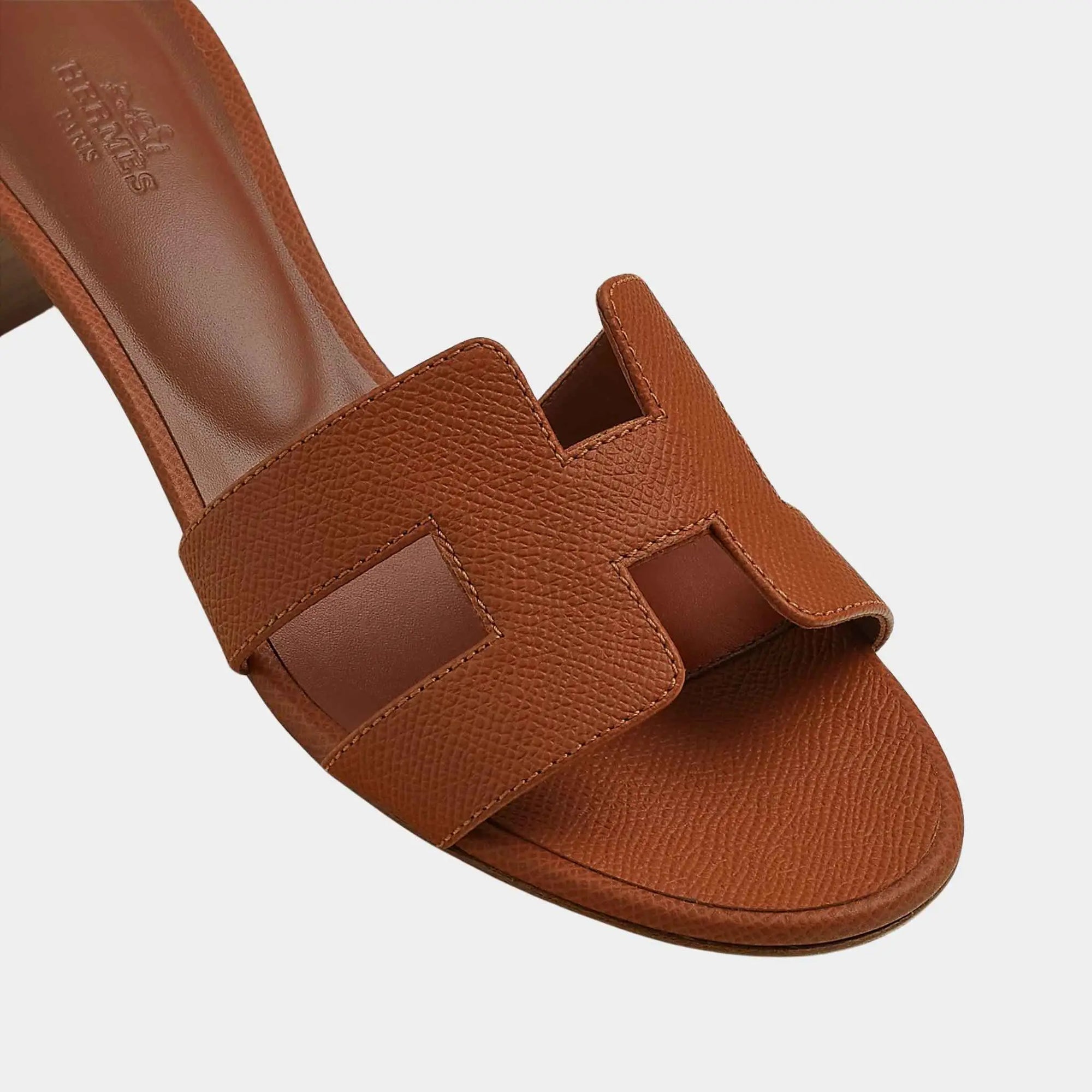 Oasis High Heel Sandals Epsom Heritage Calfskin Hermes – Гарантія оригінальності – детальний вид