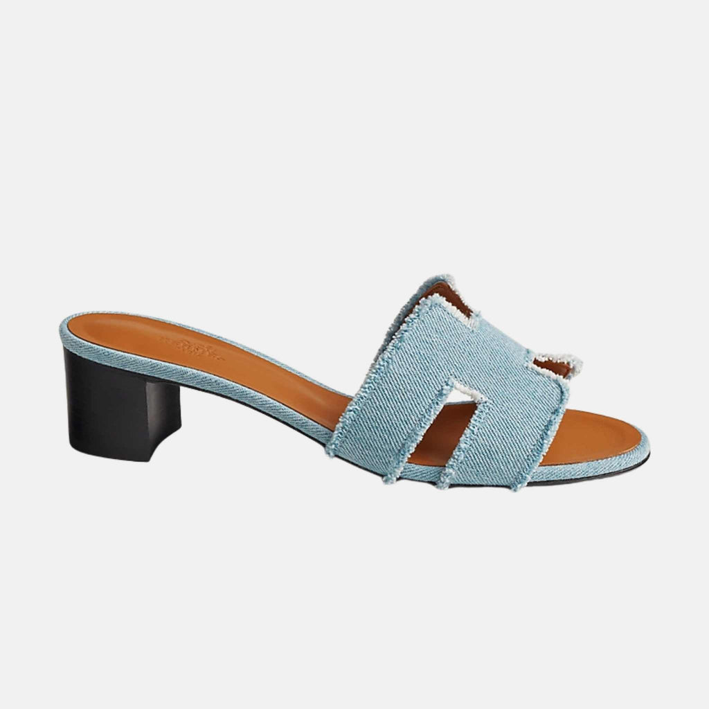 Оригінальна Oasis Sandal Fringed Denim Hermes – вид ззаду