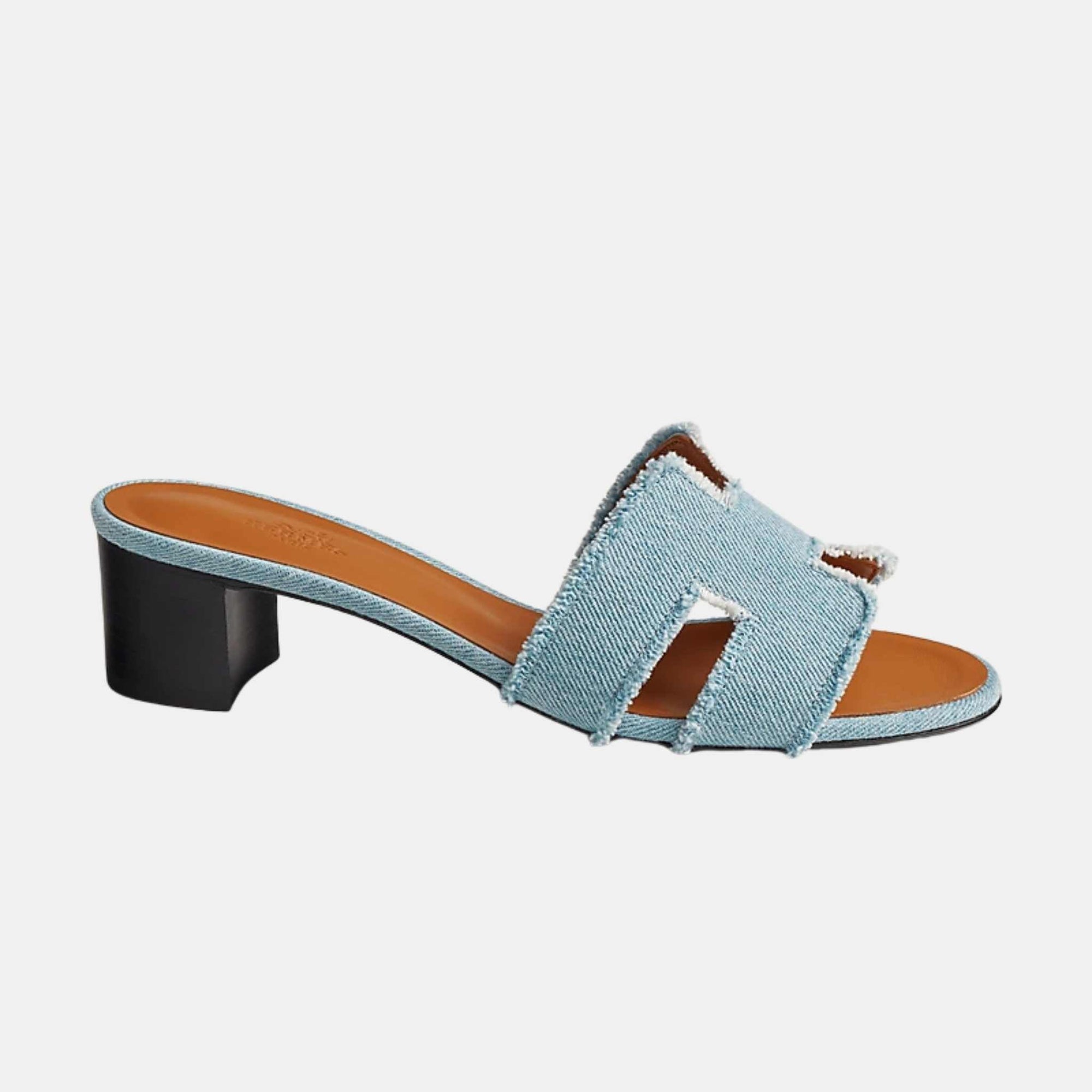 Оригінальна Oasis Sandal Fringed Denim Hermes – вид ззаду