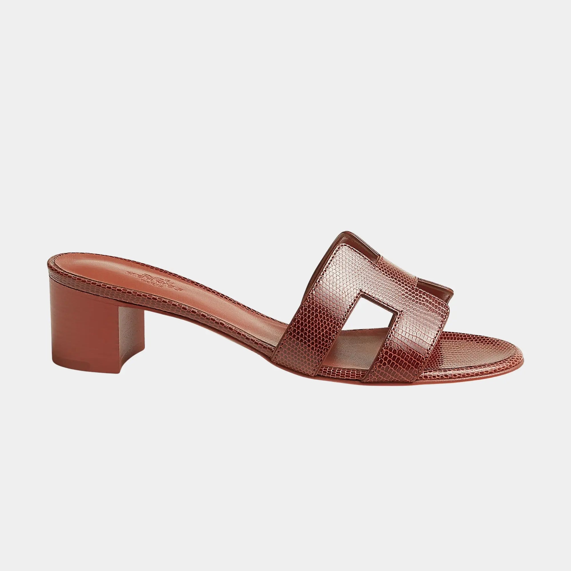 Oasis Sandal In Shiny Java Lizard Hermes оригінал – Купити в Україні – вид ззаду