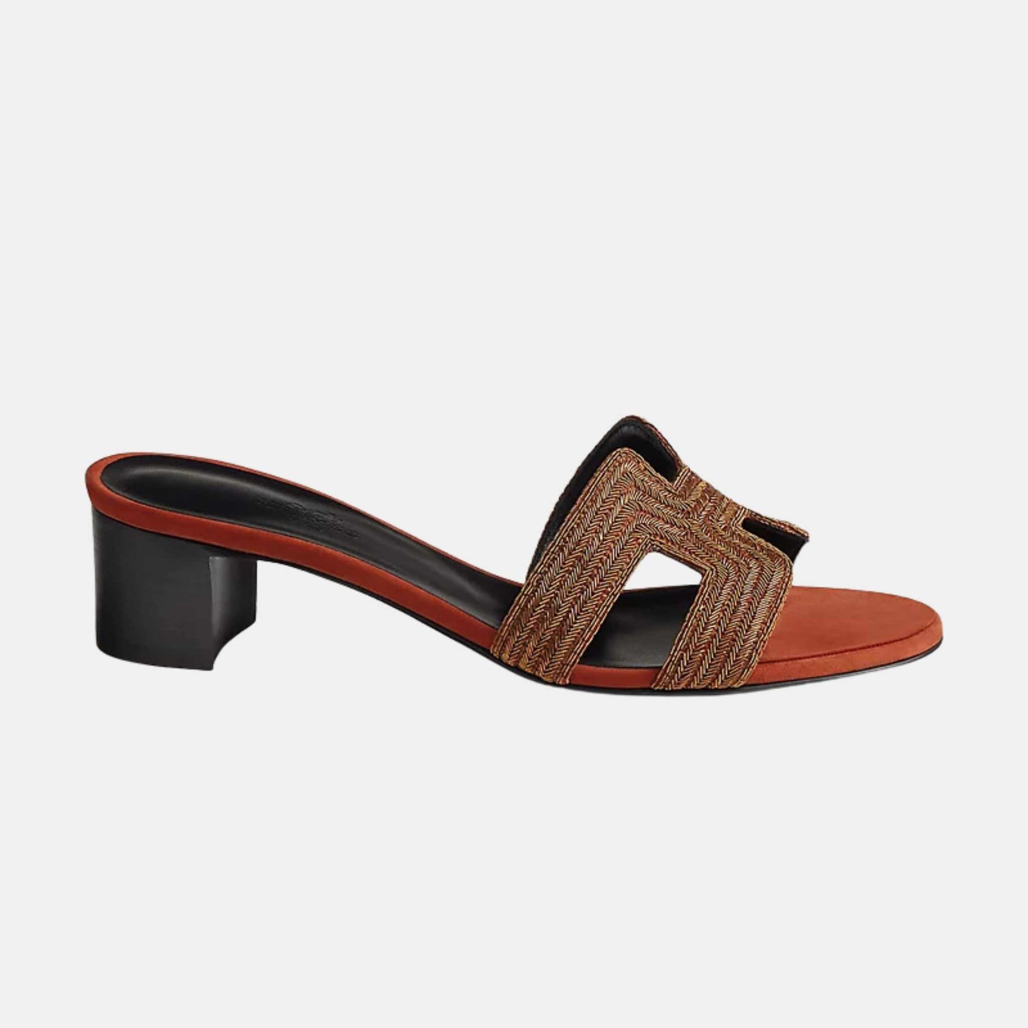 Оригінальна Oasis Sandal Suede Goatskin And Dabka Hermes – вид ззаду