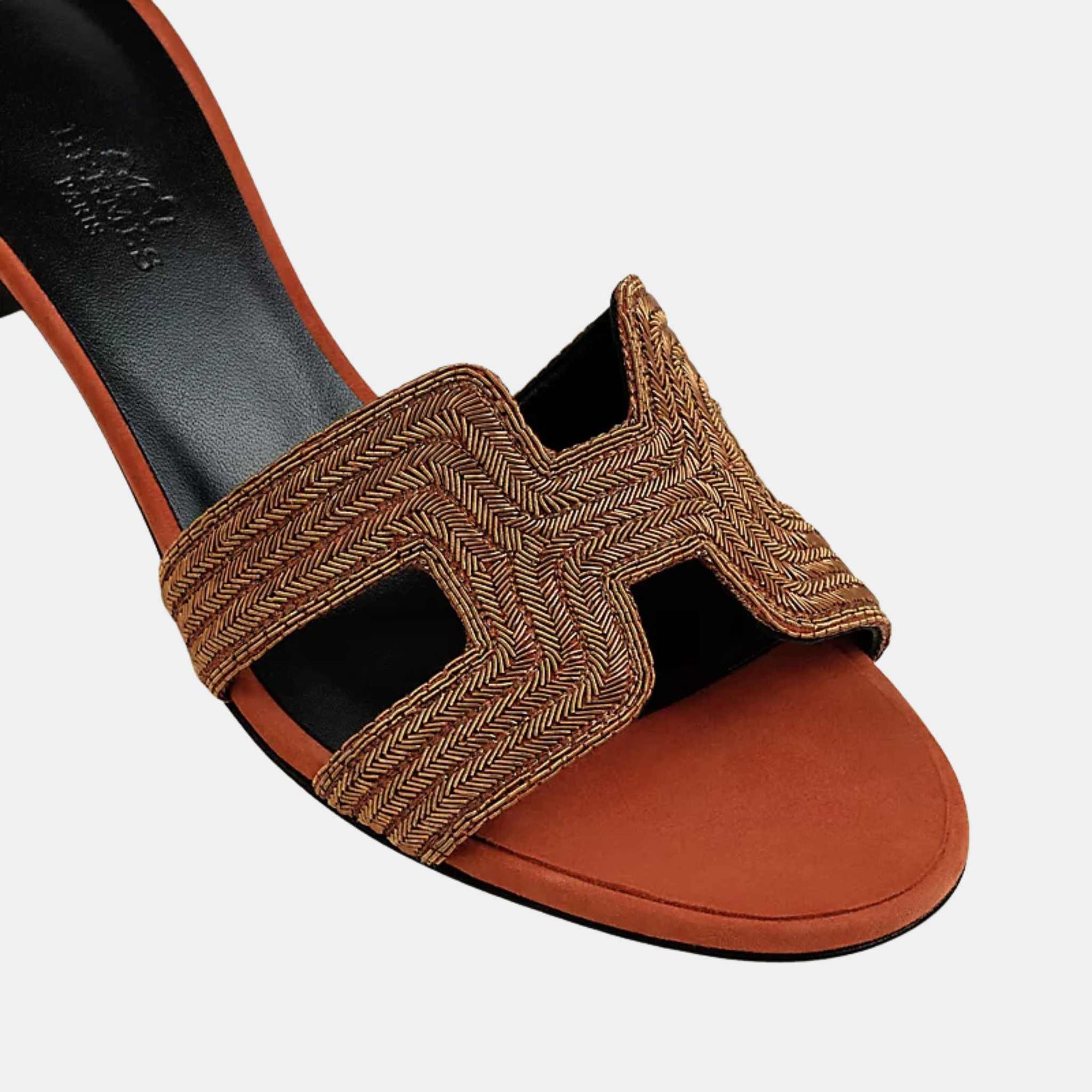 Оригінальна Oasis Sandal Suede Goatskin And Dabka Hermes – детальний вид
