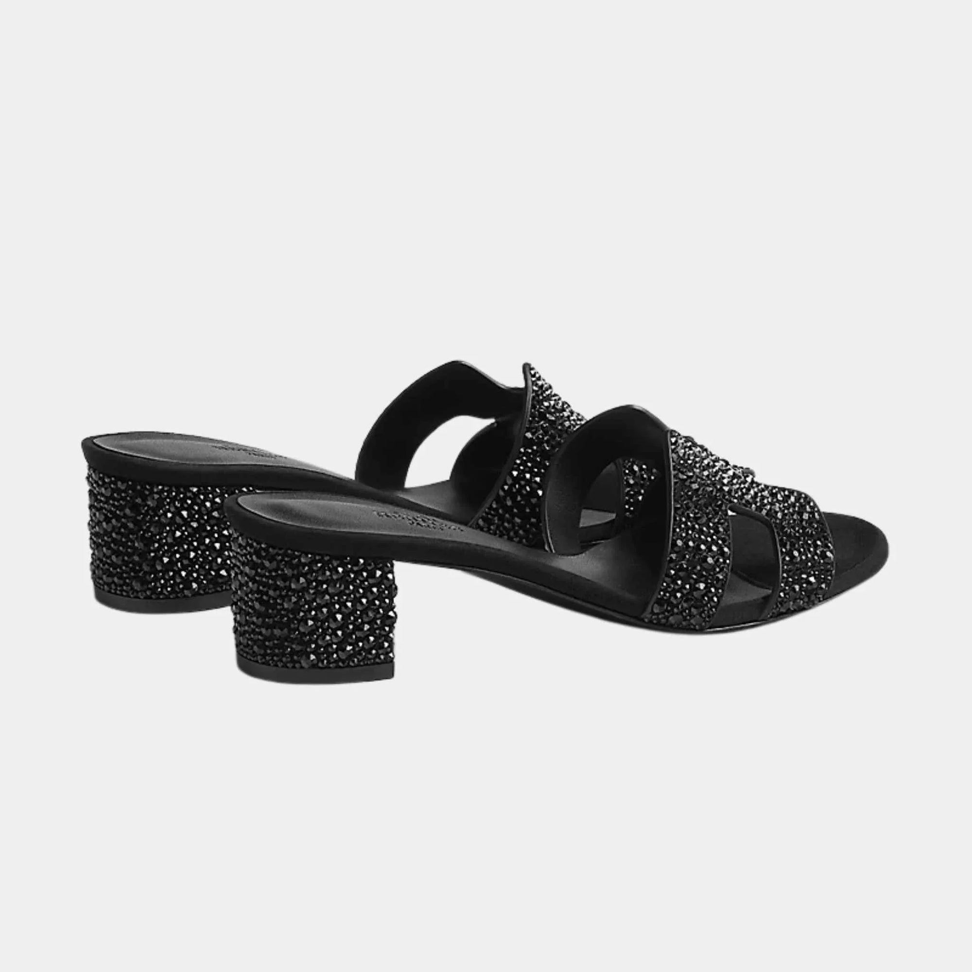 Oasis Sandals Black With Rhinestones Hermes оригінал – Купити в Україні – вид ззаду