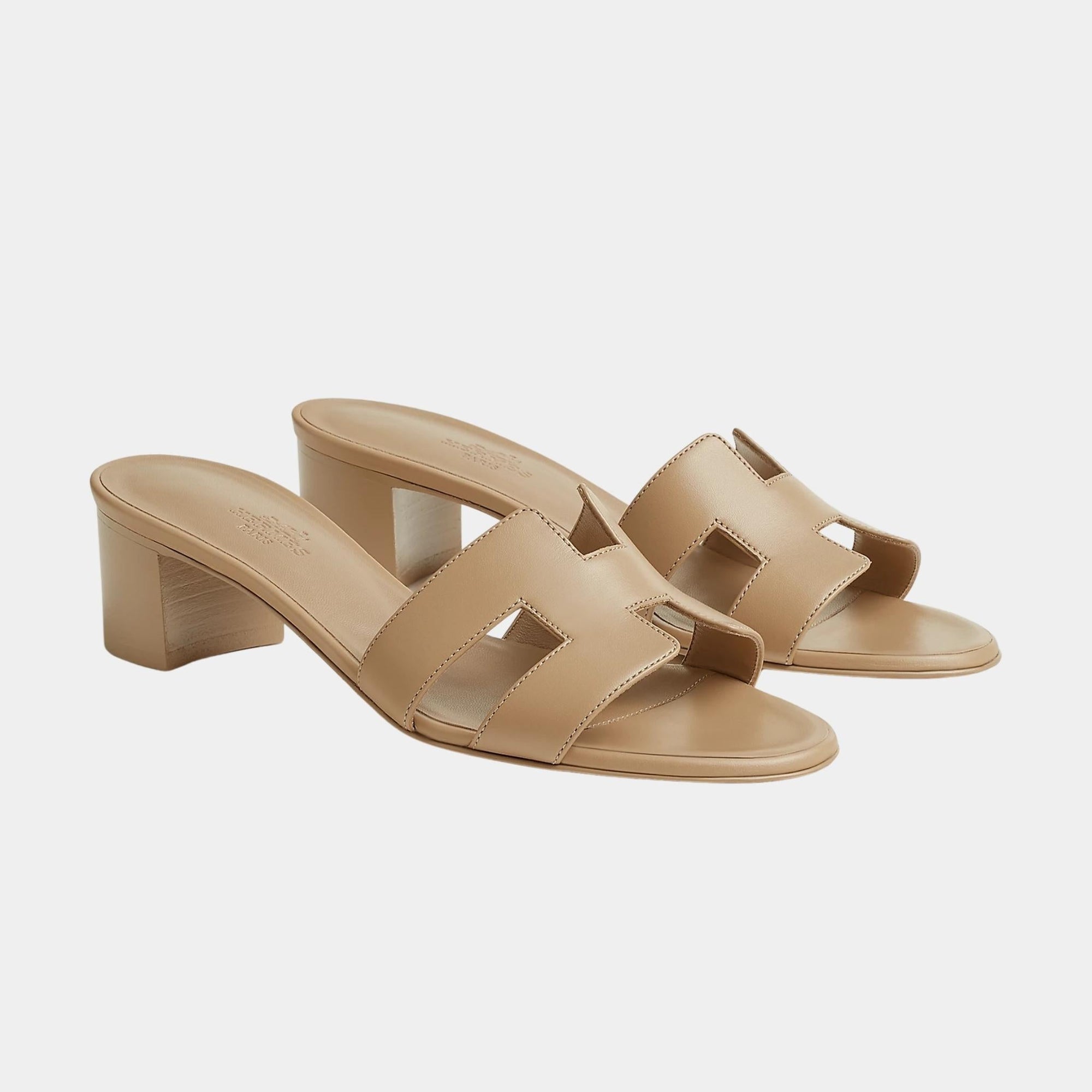 Oasis High Heel Sandals In Calfskin Hermes – Гарантія оригінальності – боковий вид