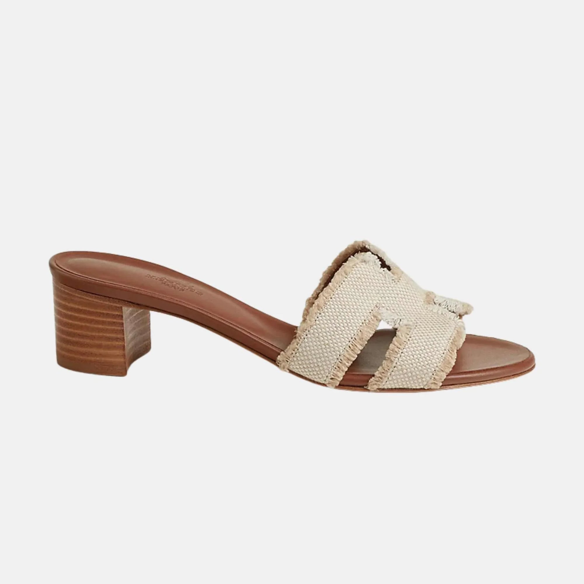 Oasis Sandals Fringed Linen Canvas Hermes – Гарантія оригінальності – вид ззаду