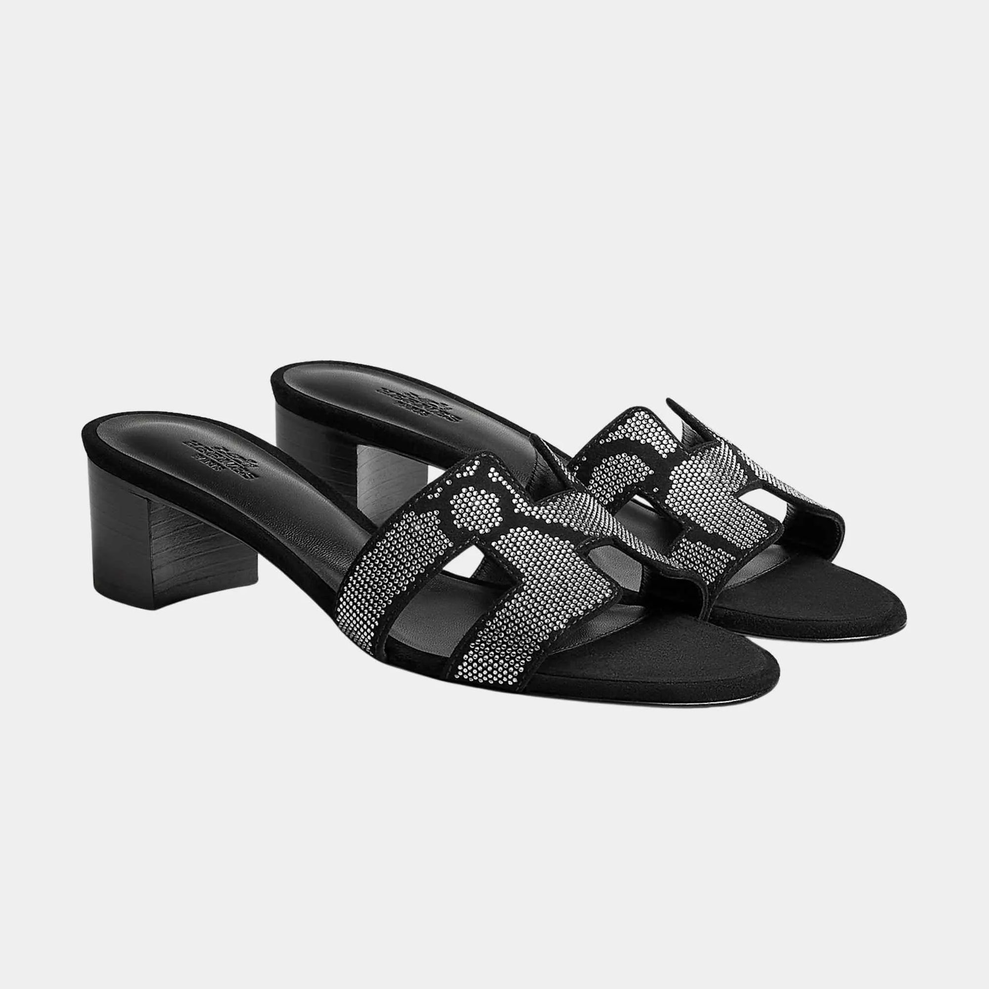 Oasis Sandals In Suede With Figure Artistique Motif Hermes – Гарантія оригінальності – боковий вид
