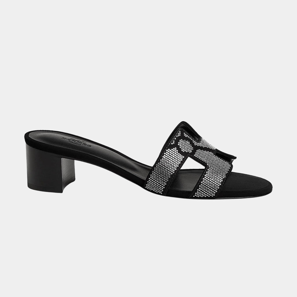 Oasis Sandals In Suede With Figure Artistique Motif Hermes – Гарантія оригінальності – вид ззаду