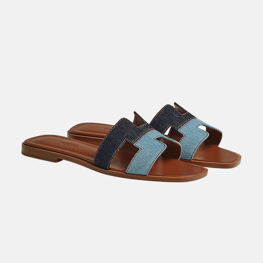 Oran Sandal In Denim Hermes – Гарантія оригінальності – боковий вид