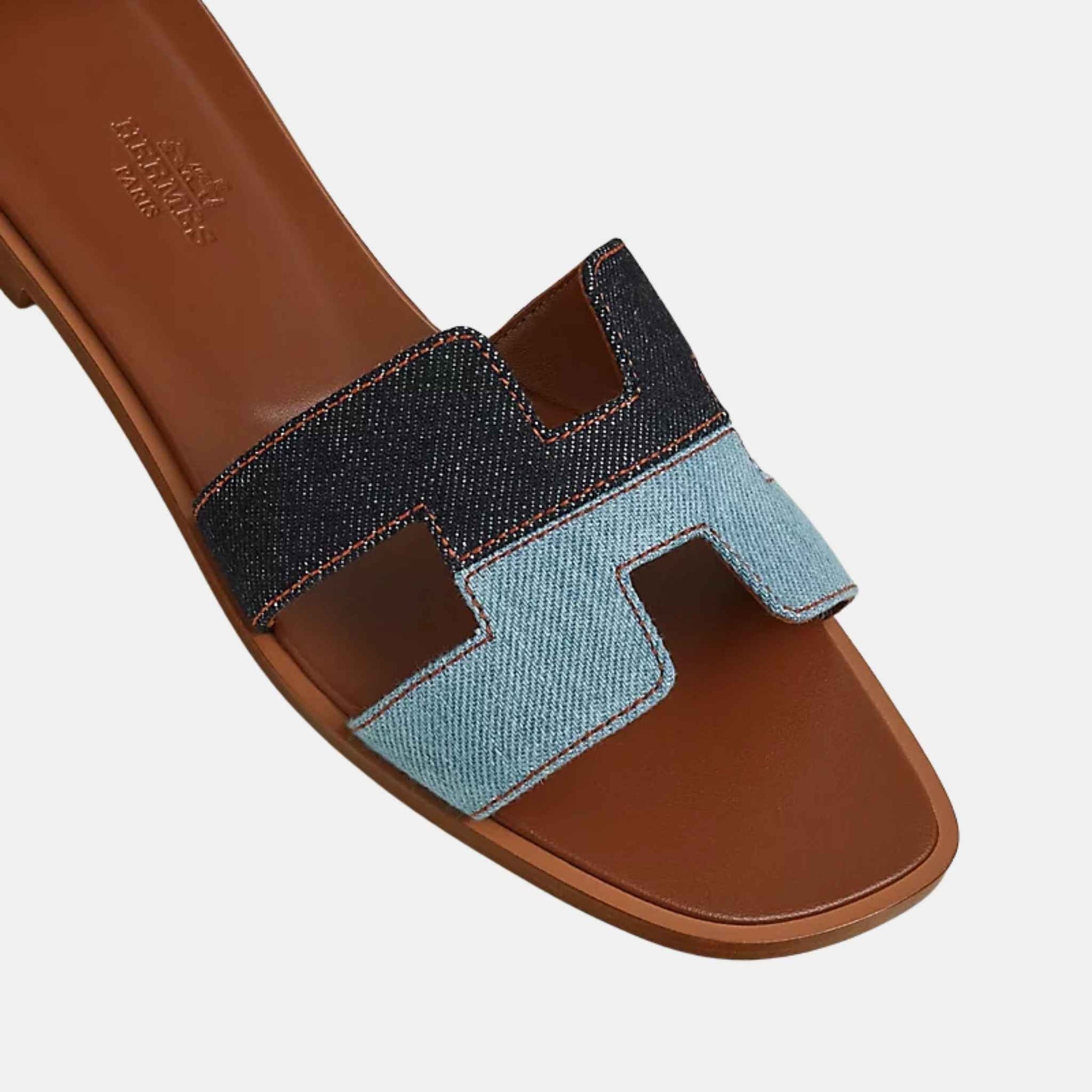 Oran Sandal In Denim Hermes – Гарантія оригінальності – вид ззаду