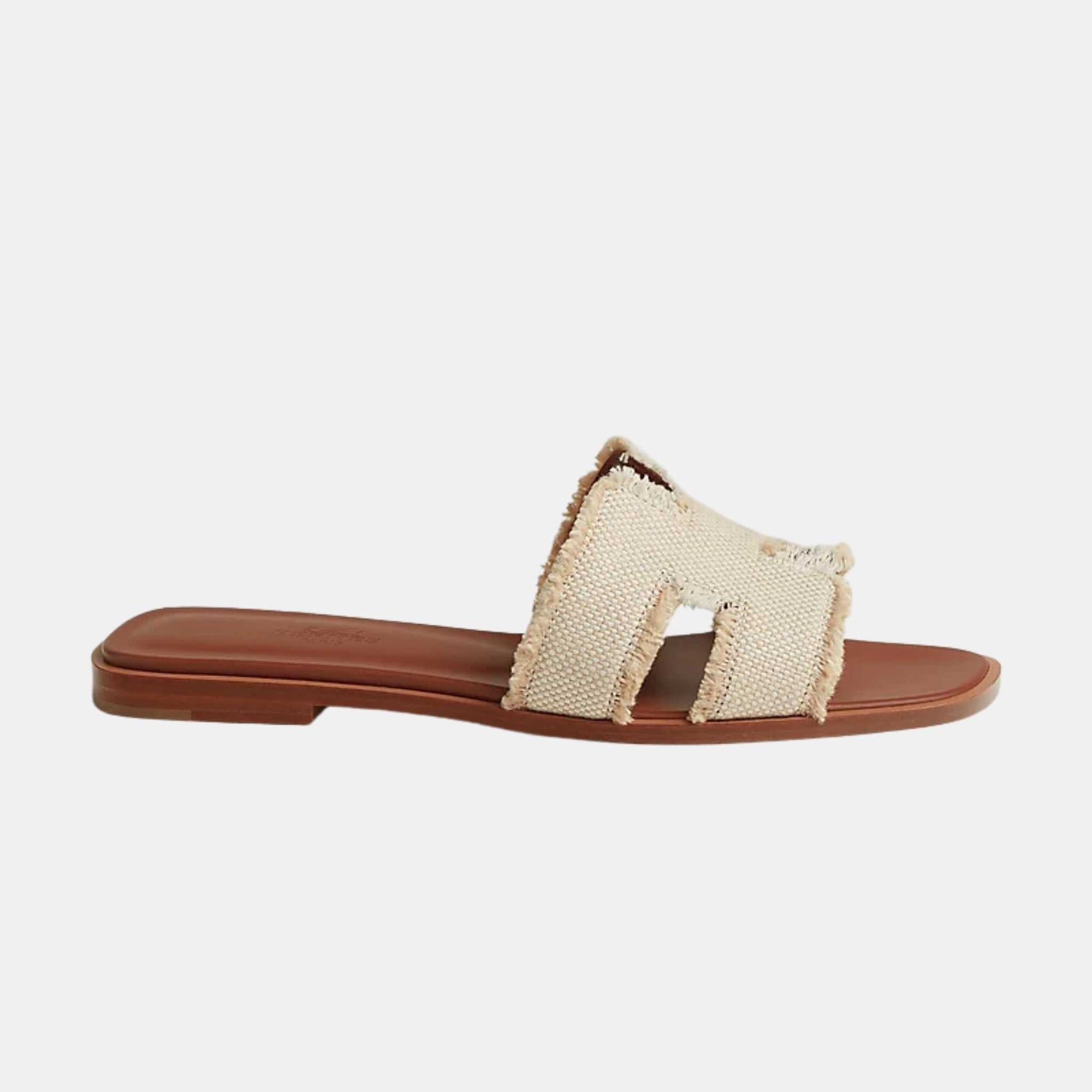 Oran Sandal Fringed Linen Hermes – Гарантія оригінальності – вид ззаду