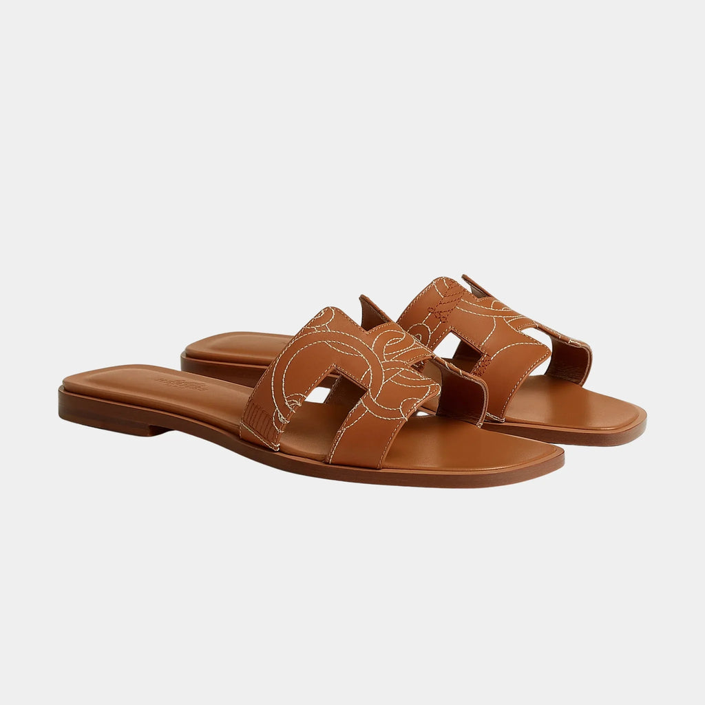Oran Sandal In Panoplie Equestre Embroidered Calfskin Hermes оригінал – Купити в Україні – збільшений вид