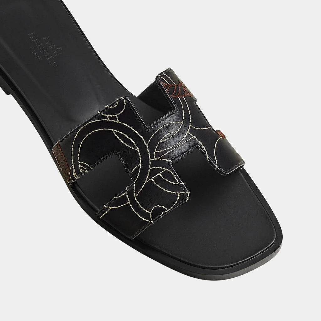 Oran Sandal In Panoplie Equestre Embroidered Calfskin Hermes оригінал – Купити в Україні – детальний вид