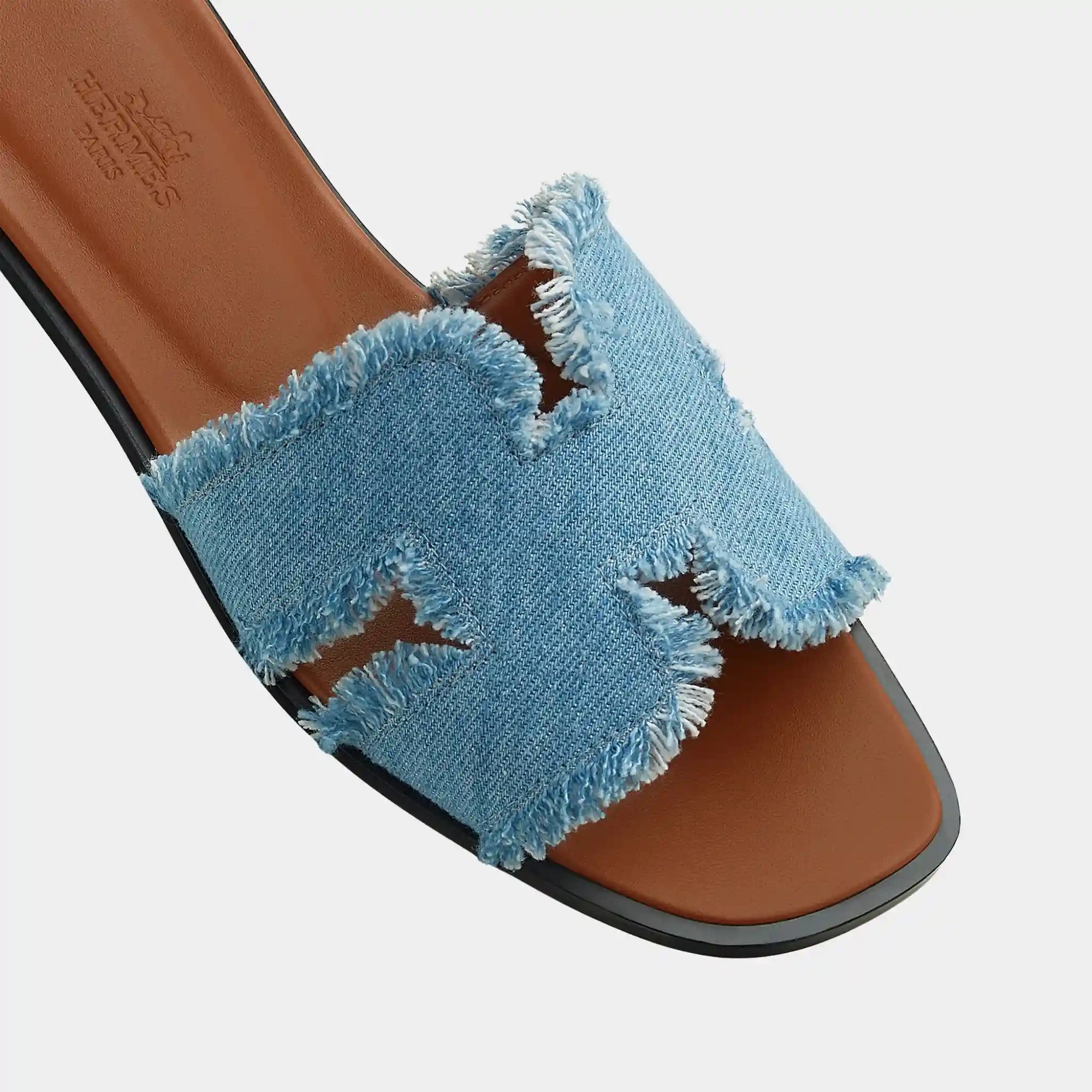 Oran Sandals In Maxi Fringed Denim Hermes оригінал – Купити в Україні – детальний вид