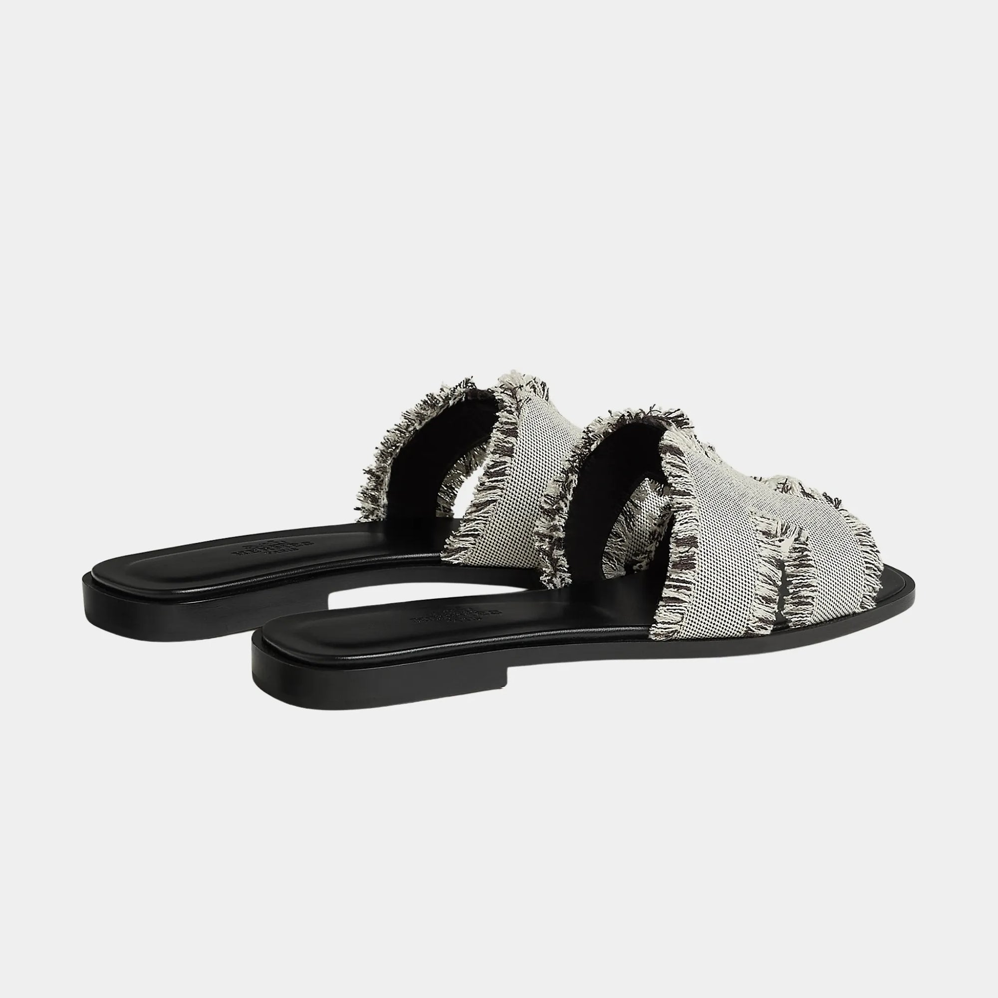 Oran Sandals In Maxi Fringed Canvas Hermes – Гарантія оригінальності – детальний вид