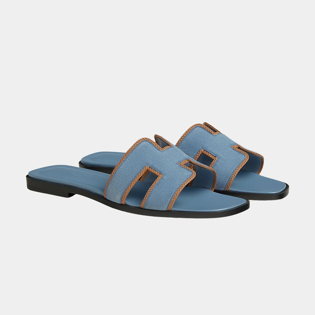 Oran Sandals In Suede And Braided Nappa Leather Hermes оригінал – Купити в Україні – боковий вид