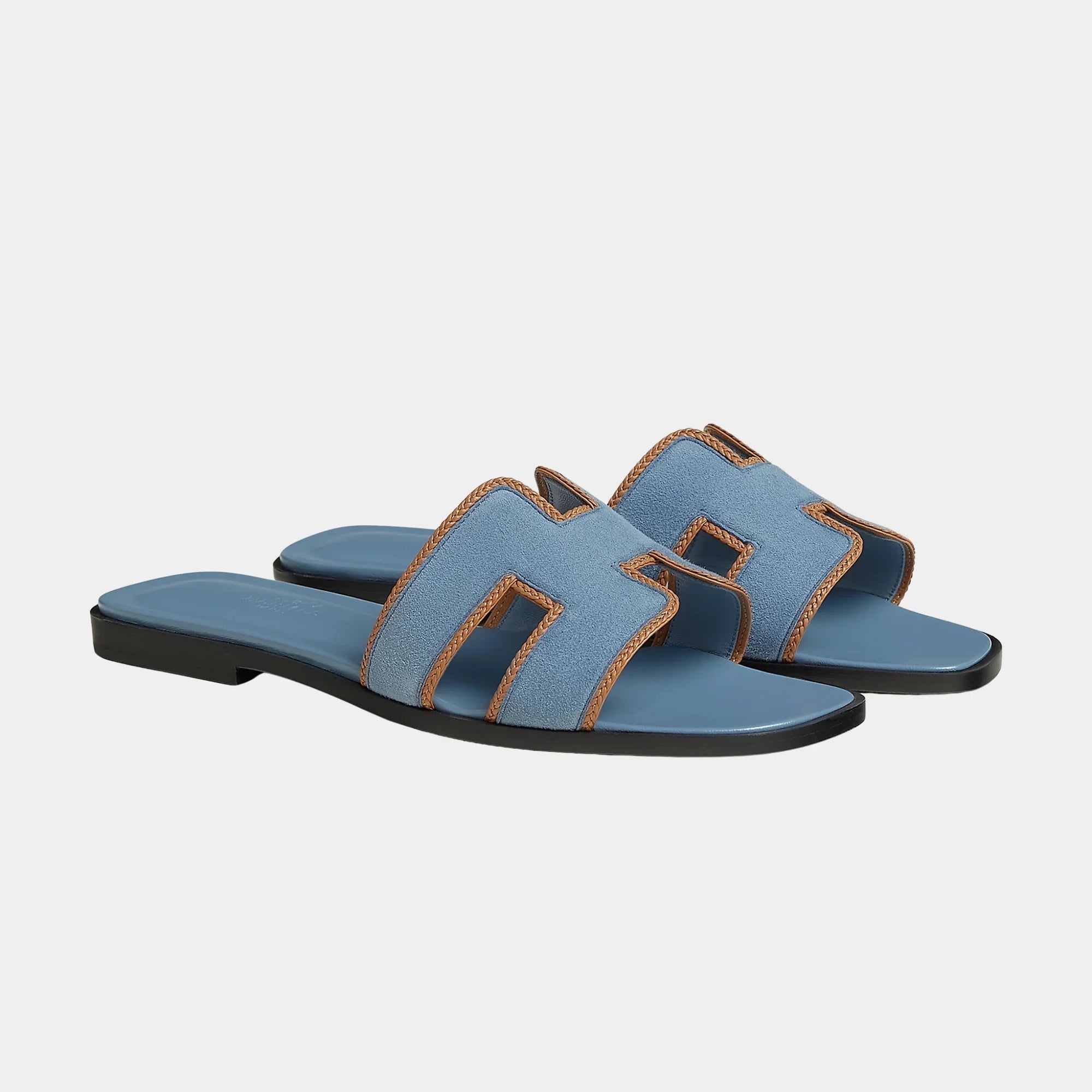 Oran Sandals In Suede And Braided Nappa Leather Hermes оригінал – Купити в Україні – боковий вид