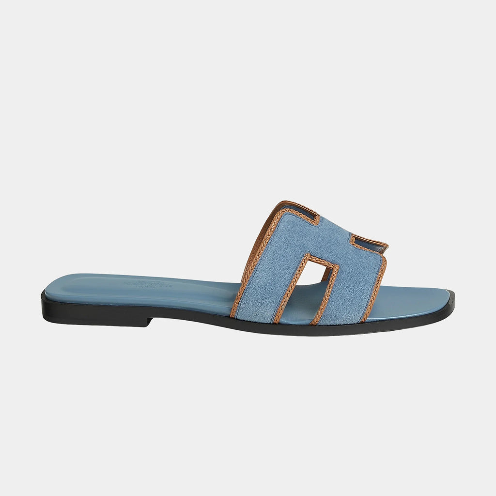 Oran Sandals In Suede And Braided Nappa Leather Hermes оригінал – Купити в Україні – вид ззаду
