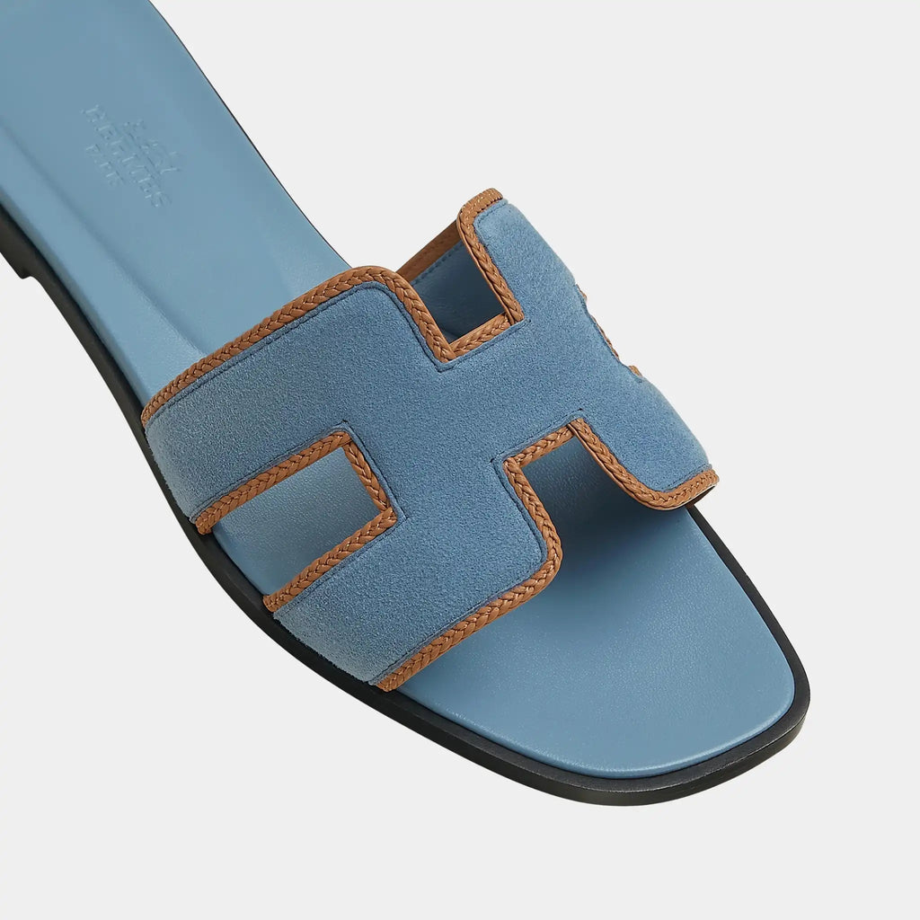 Oran Sandals In Suede And Braided Nappa Leather Hermes оригінал – Купити в Україні – детальний вид