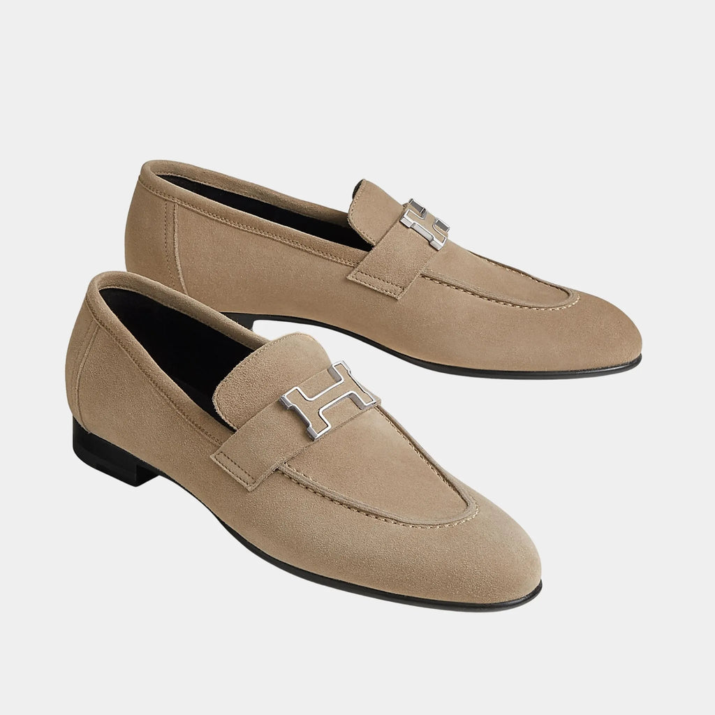 Paris Loafer In Goat Suede Women Hermes – Гарантія оригінальності – боковий вид