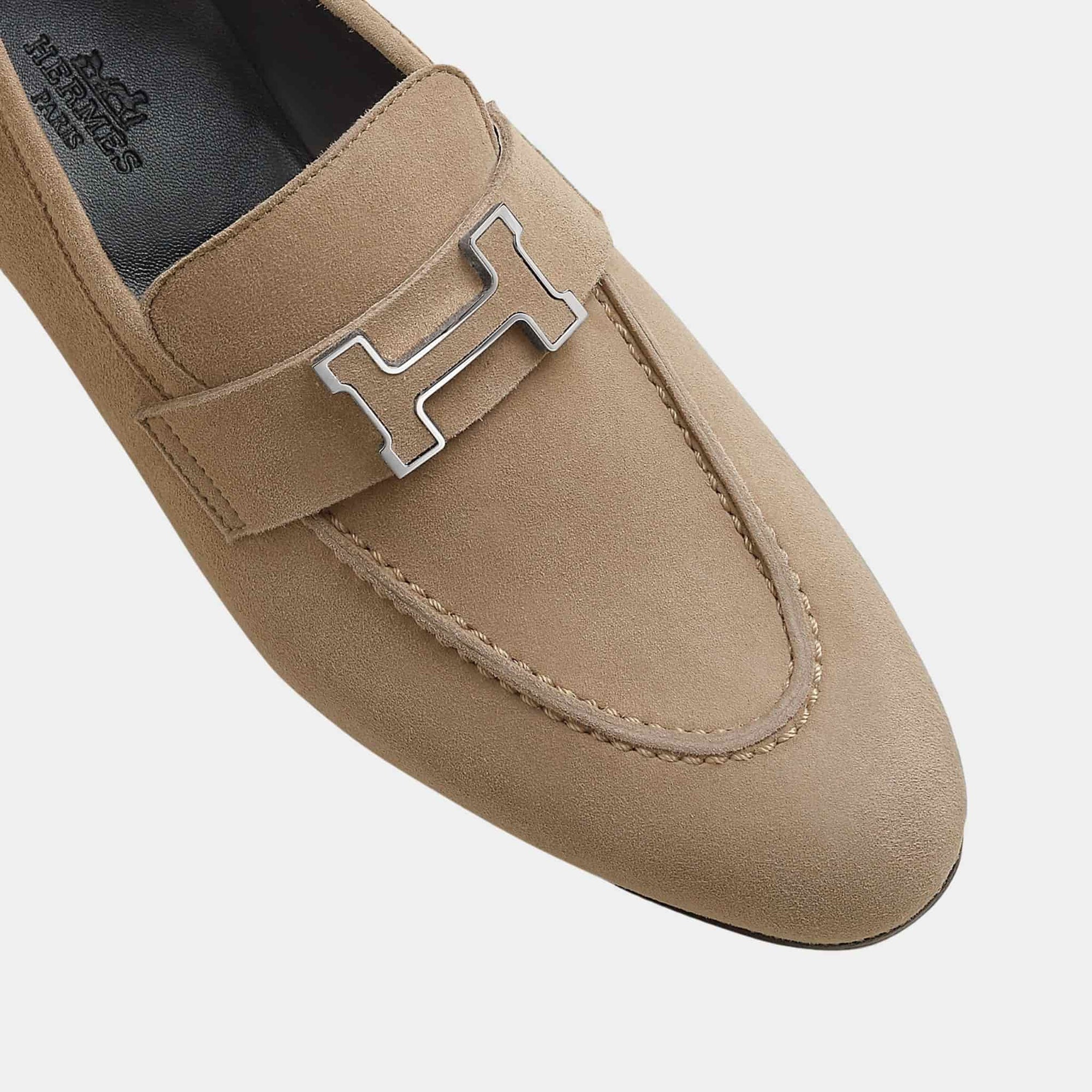 Paris Loafer In Goat Suede Women Hermes – Гарантія оригінальності – детальний вид