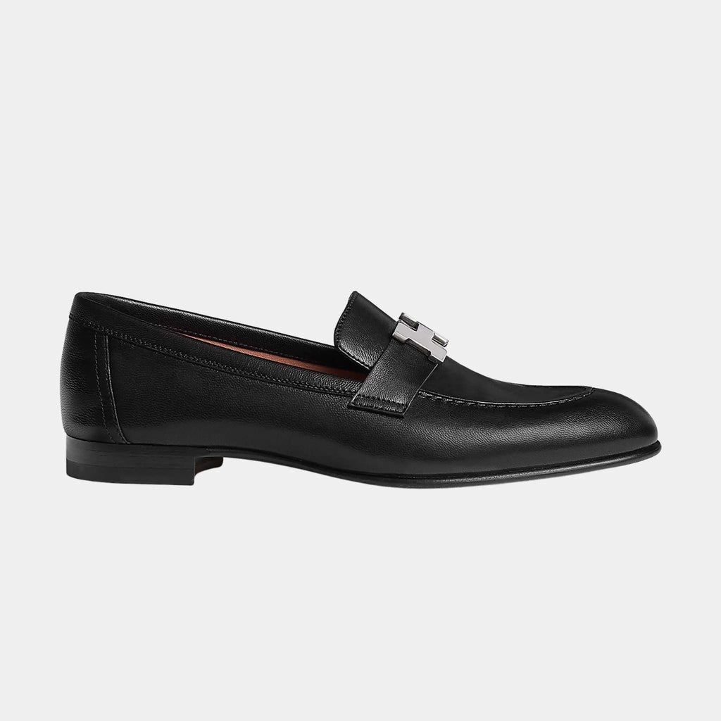 Оригінальна Paris Loafer In Goatskin With Palladium Plated Buckle Women Hermes – вид ззаду