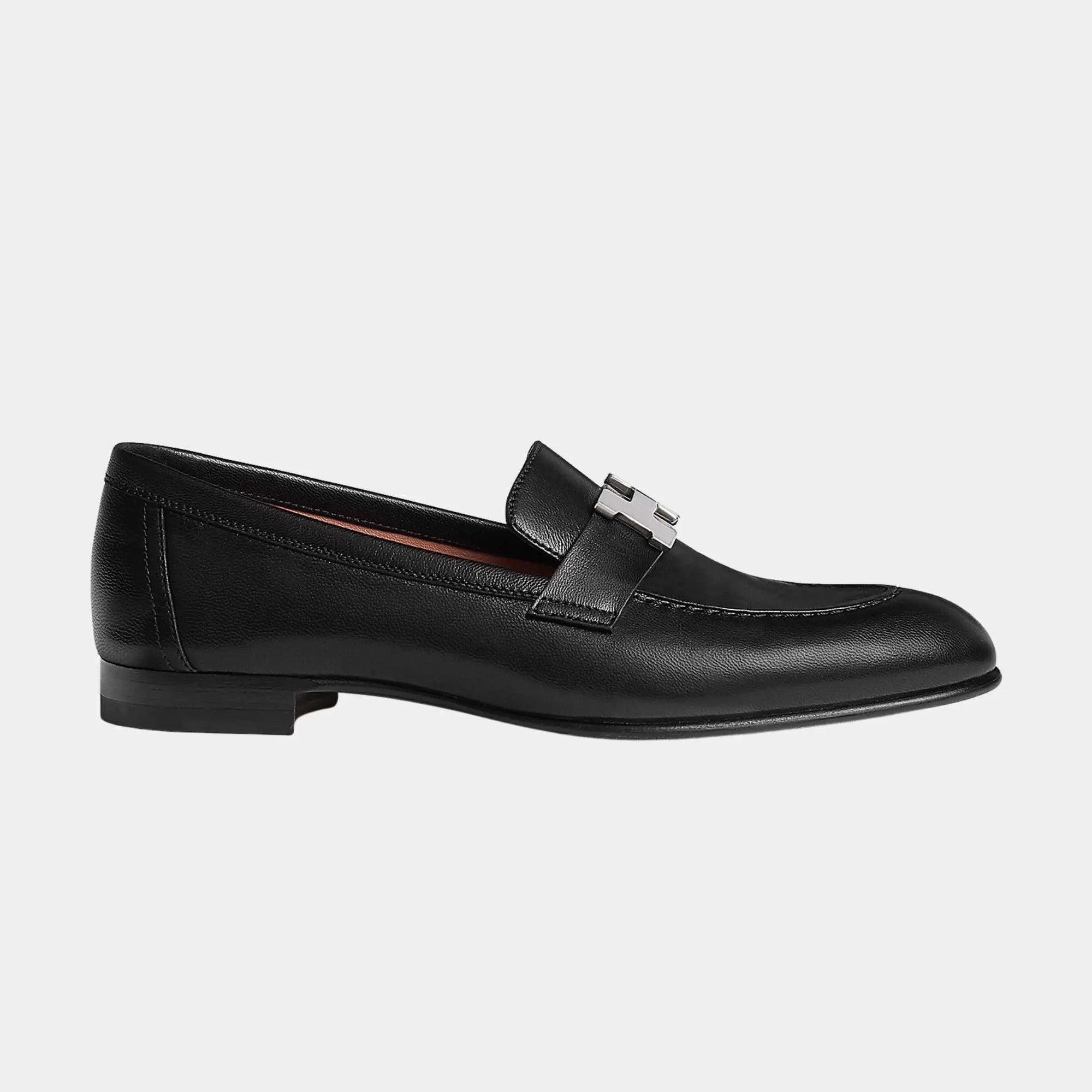 Оригінальна Paris Loafer In Goatskin With Palladium Plated Buckle Women Hermes – вид ззаду