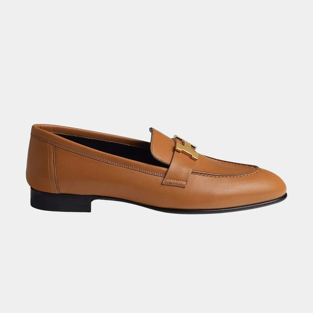 Оригінальна Paris Loafer In Goatskin With Permabrass Plated Buckle Women Hermes – вид ззаду