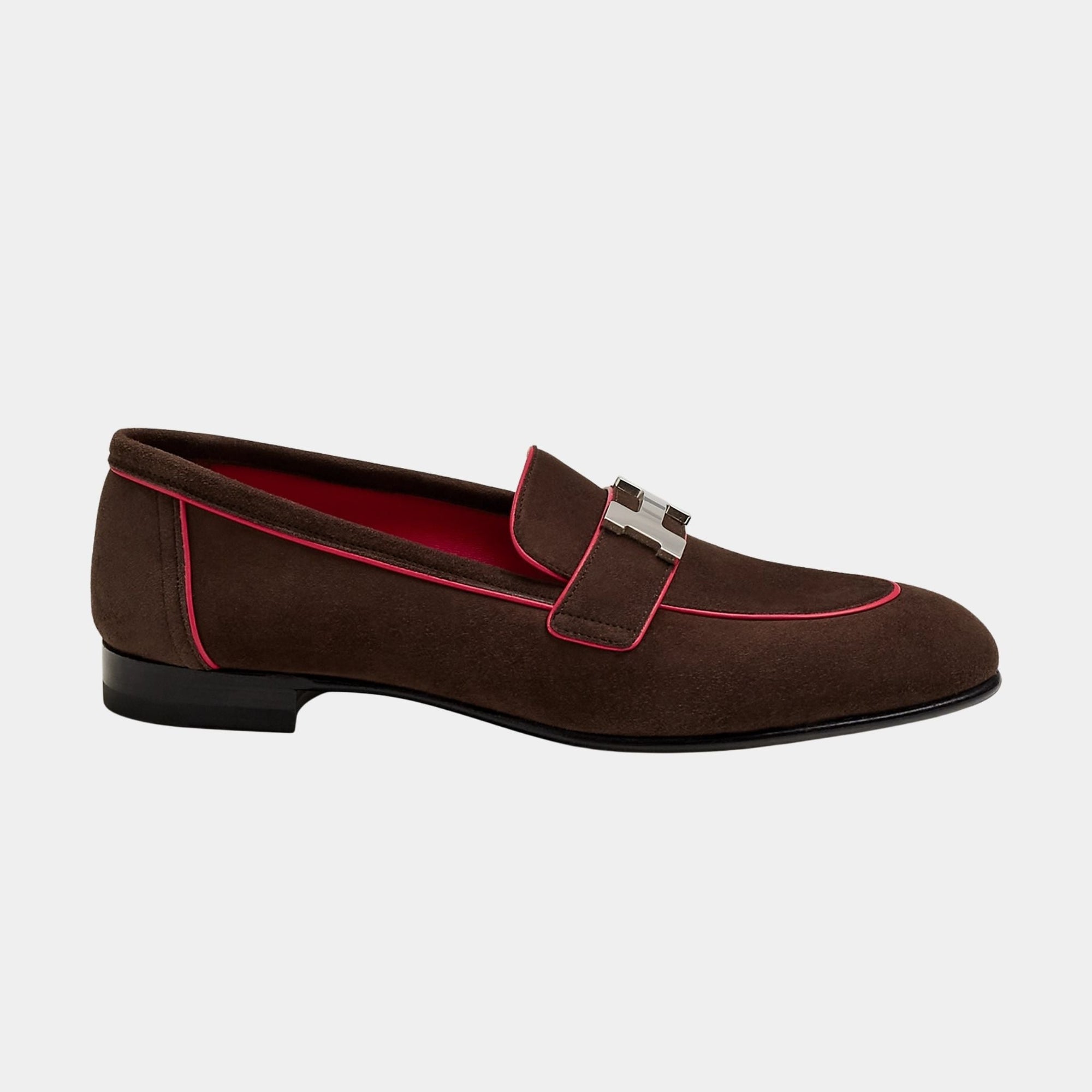 Paris Loafer In Suede Goatskin And Nappa Leather Piping Women Hermes – Гарантія оригінальності – вид ззаду