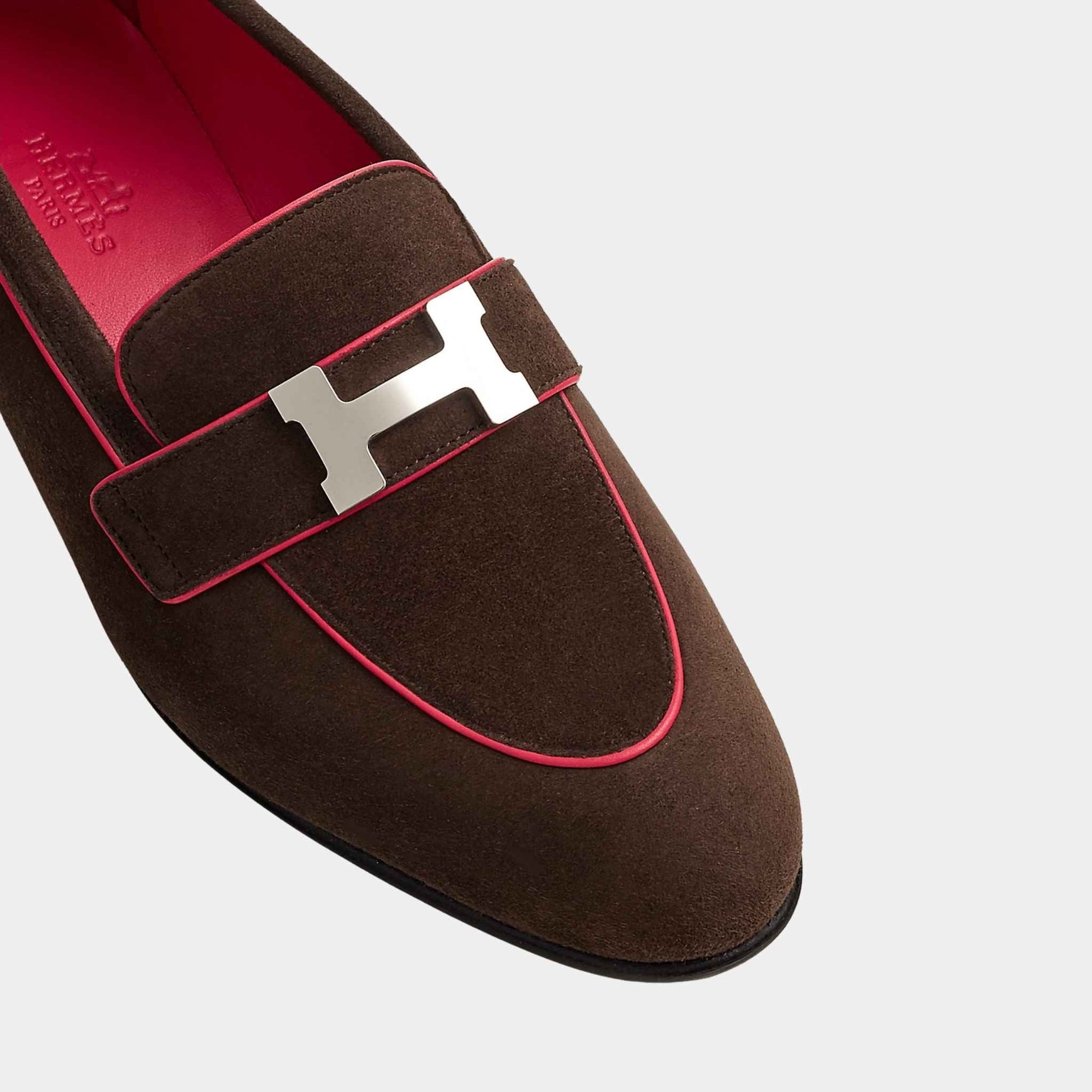 Paris Loafer In Suede Goatskin And Nappa Leather Piping Women Hermes – Гарантія оригінальності – детальний вид