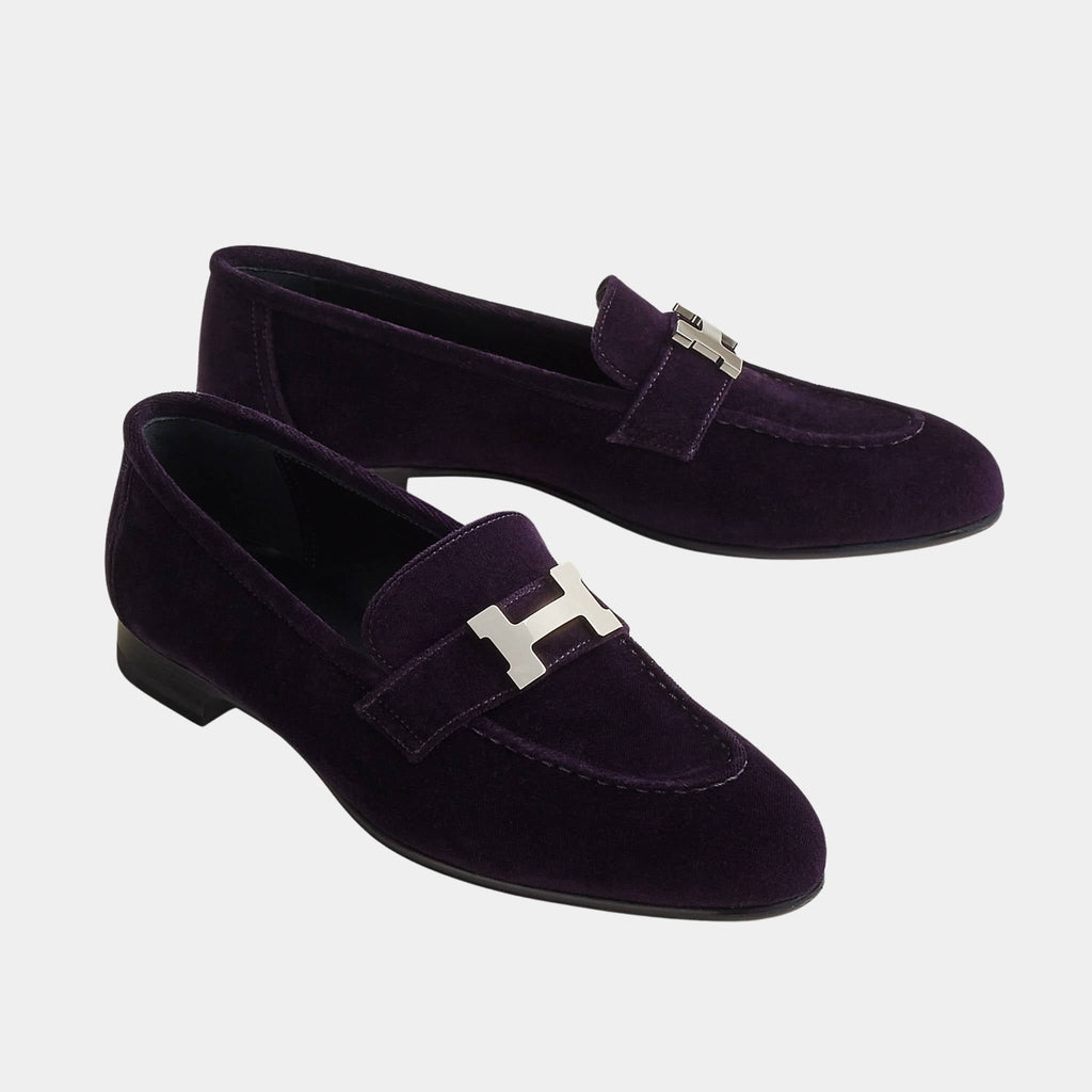 Оригінальна Paris Loafer In Velvet Women Hermes – боковий вид