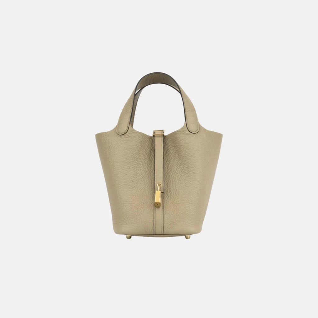 Picotin 18 Beige Marfa Clemence Ghw Hermes оригінал – Купити в Україні – боковий вид